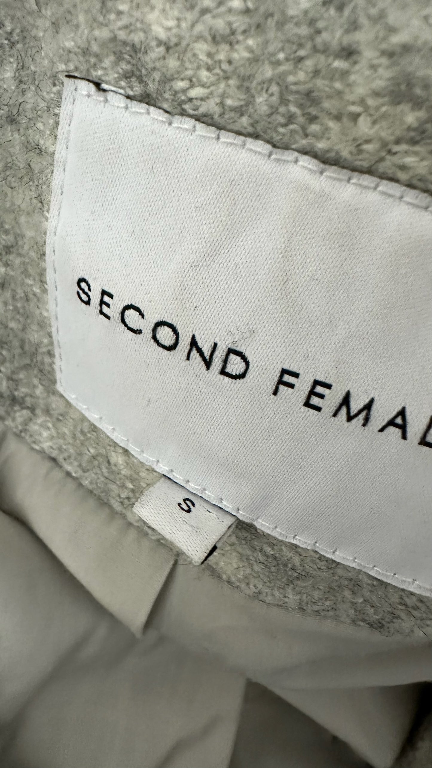 Second female @ Anthropologie grey marl long line coat small UK 8 vgc w25