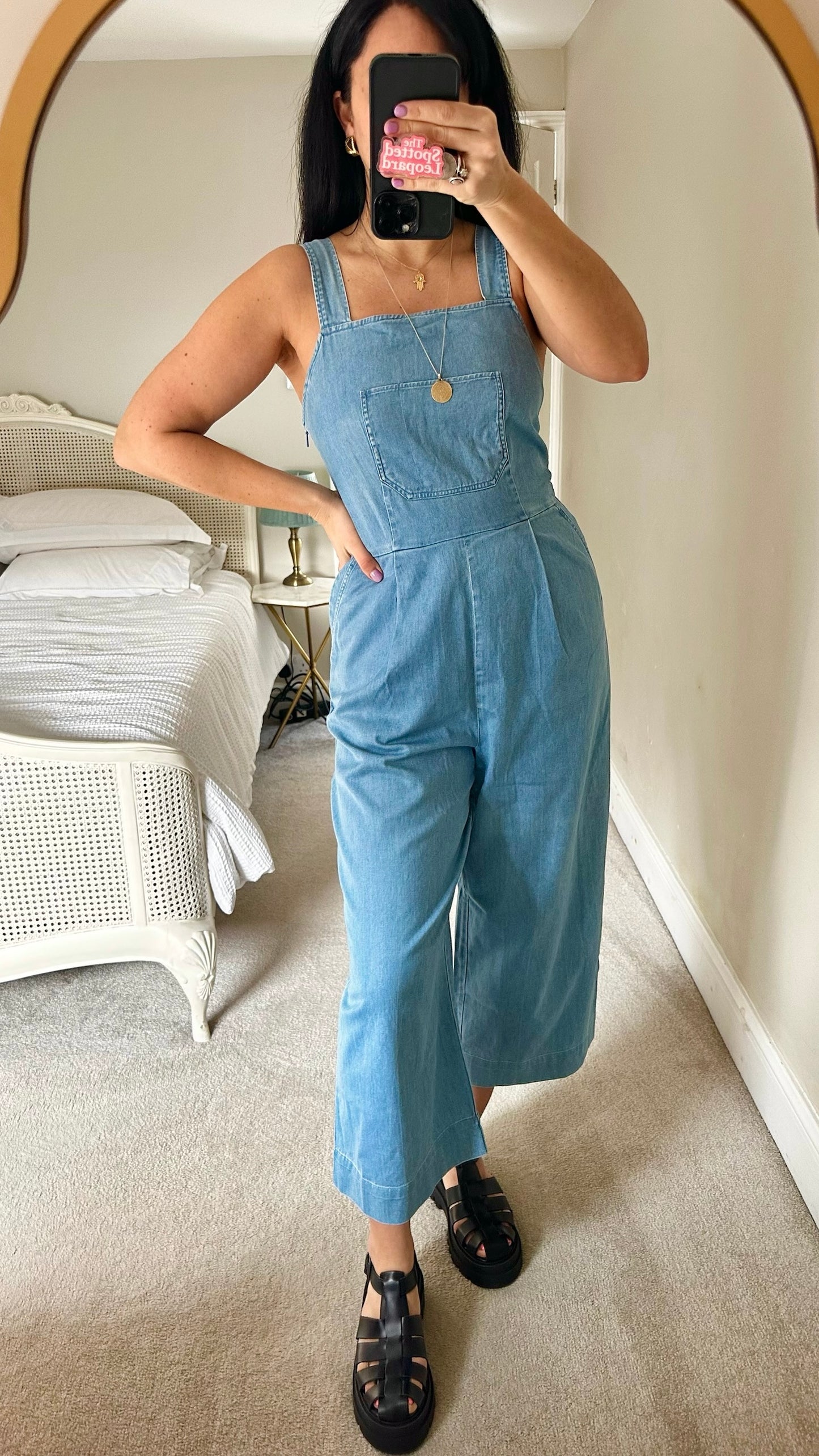 Whistles denim blue trouser suit jumpsuit play suit small UK 10 vgc