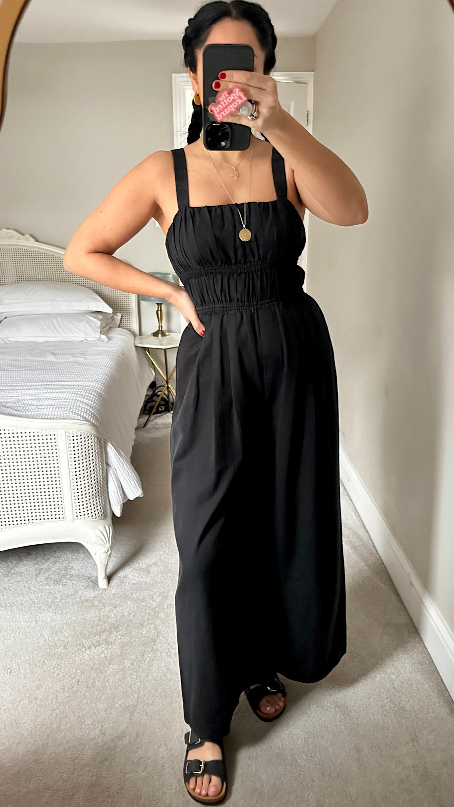 & other stories black linen blend jumpsuit playsuit trousersuit small UK 10 vgc
