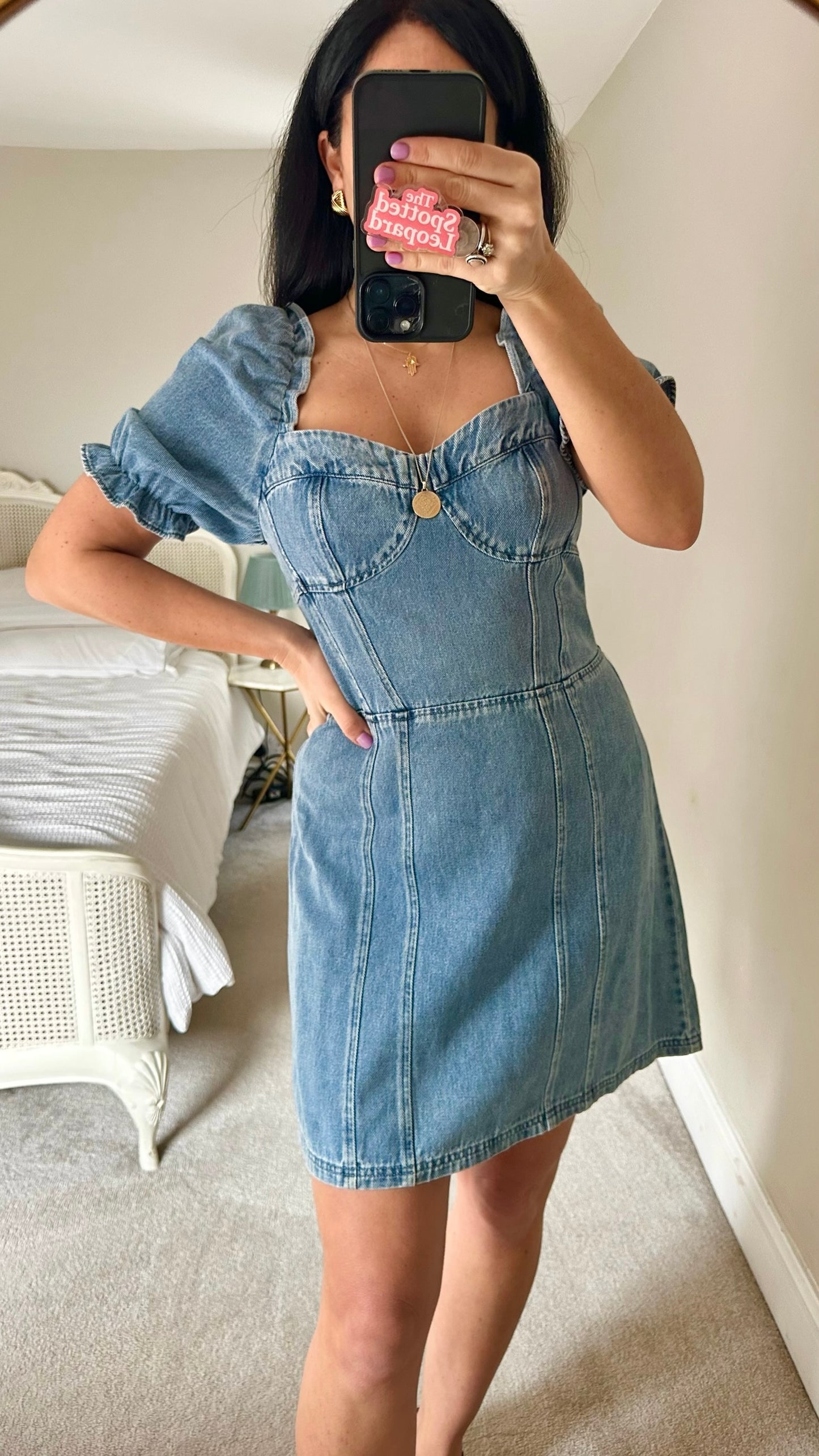 & other stories light blue denim casual dress UK 12-14 vgc