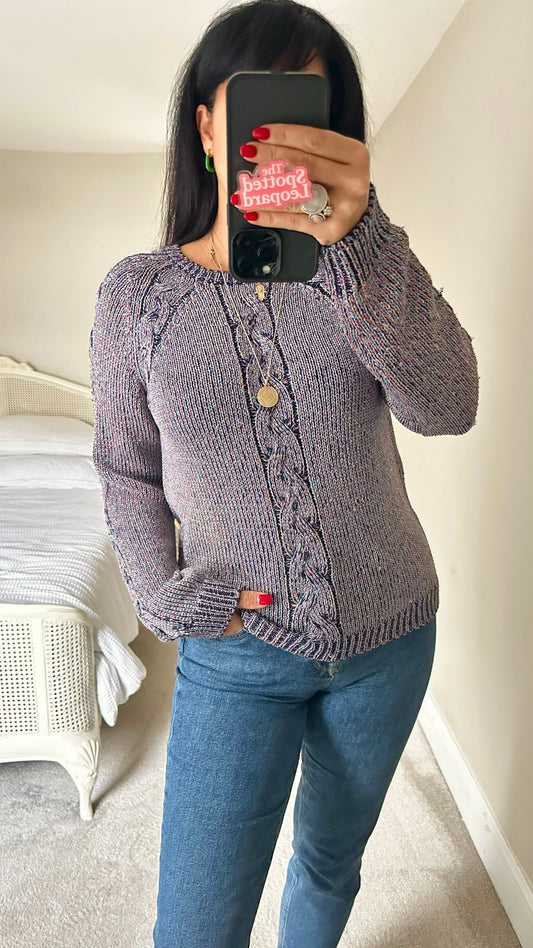 Stitches & Stripes @ Anthropologie lilac multi colour shimmer glitter jumper medium M UK 10 XMS25