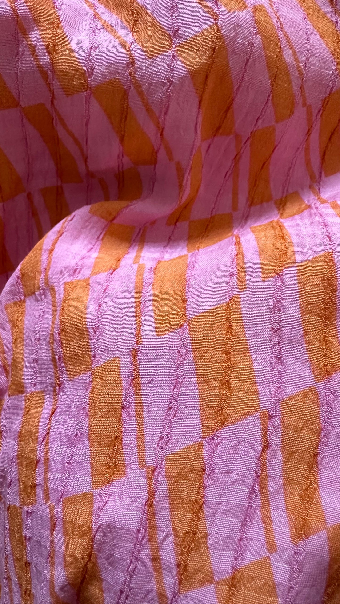 Oliver Bonas pink orange checkered midi long maxi dress wedding guess small UK 8 vgc