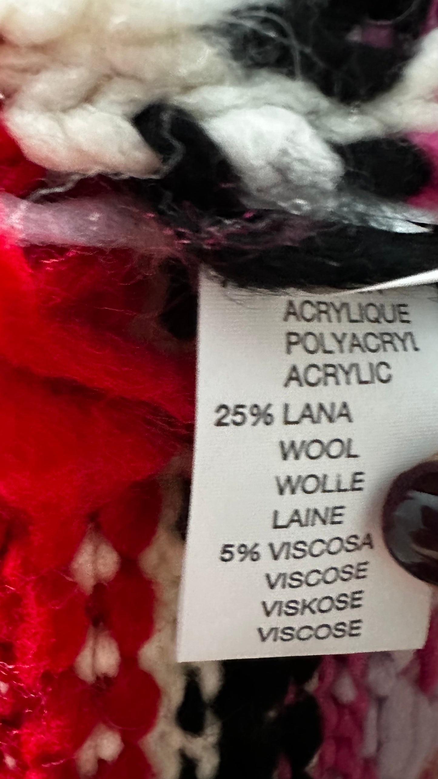 CocoGio pink black wool blend chunky knitted jumper small medium UK 8-10 vgc