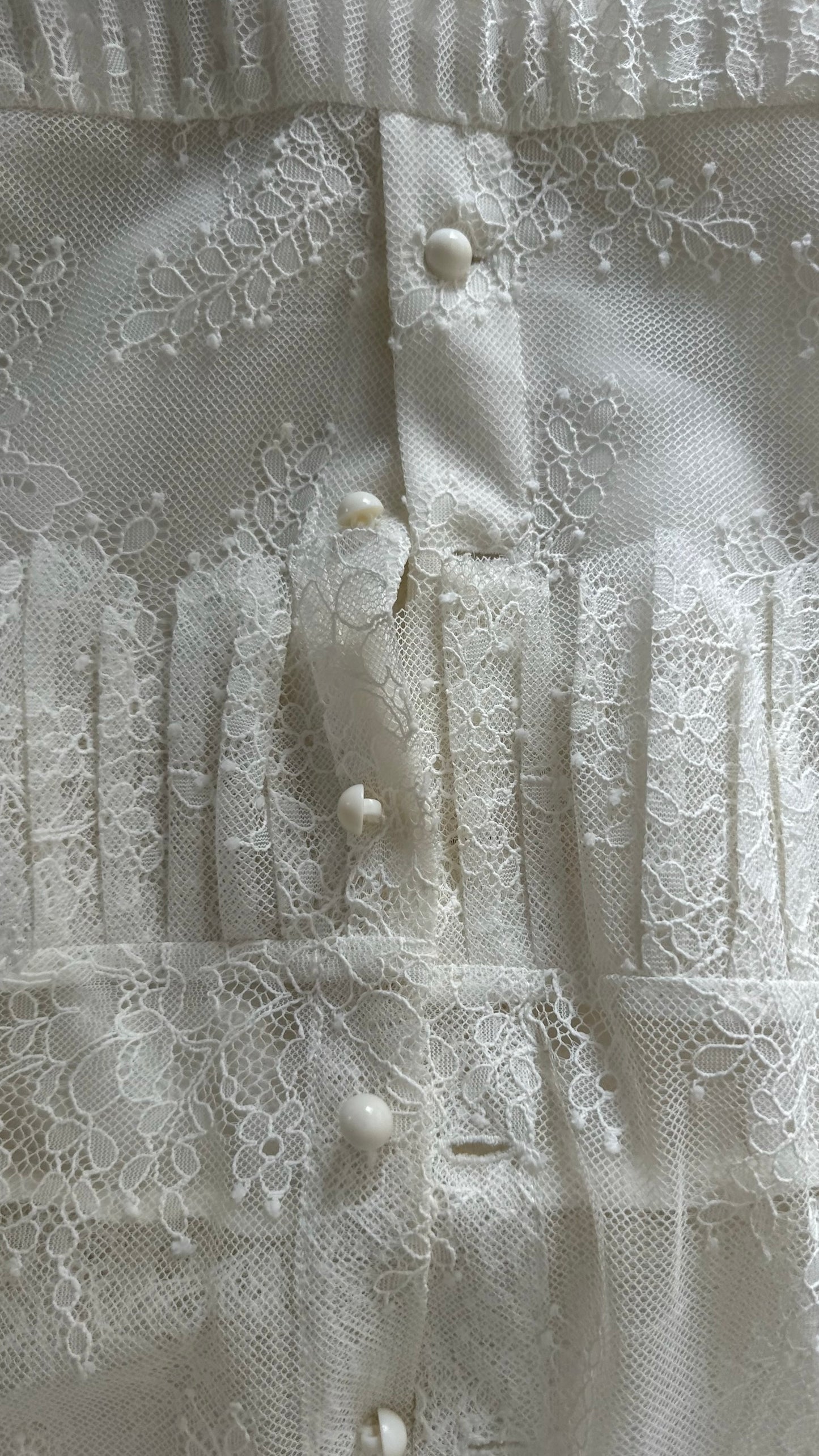&Other stories white lace pleated eventing top medium M UK 10 excellent used condition
