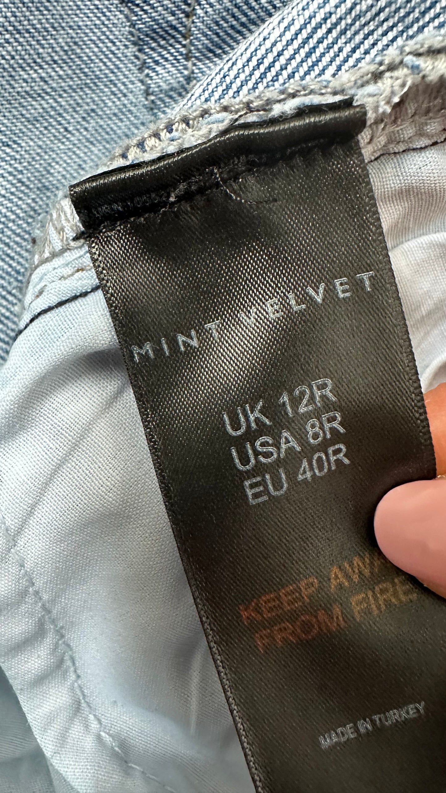 Mint Velvet light blue distressed denim jeans medium UK 10 12 regular