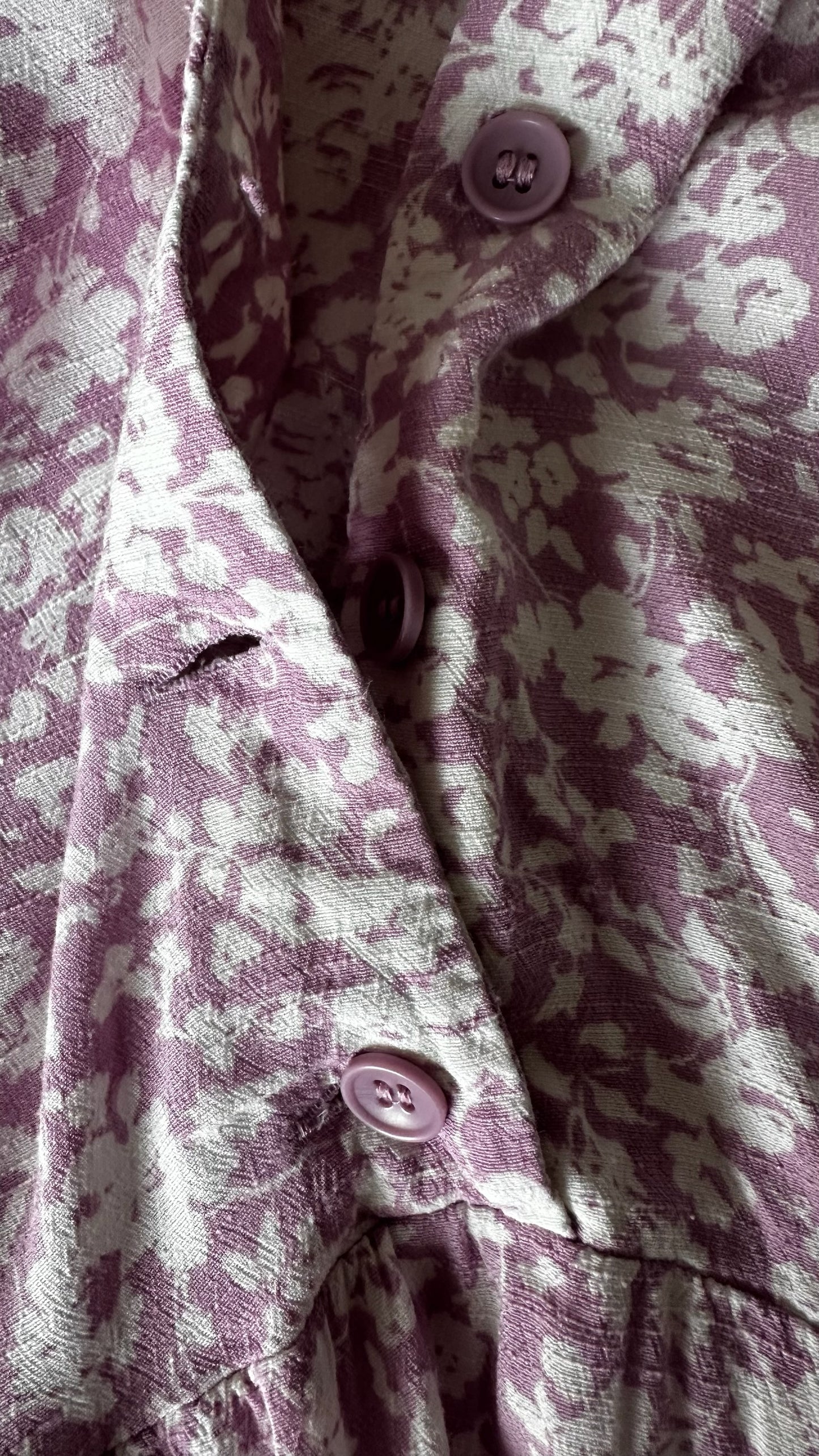 & other stories lilac white button up ditsy casual dress medium UK 12 vgc