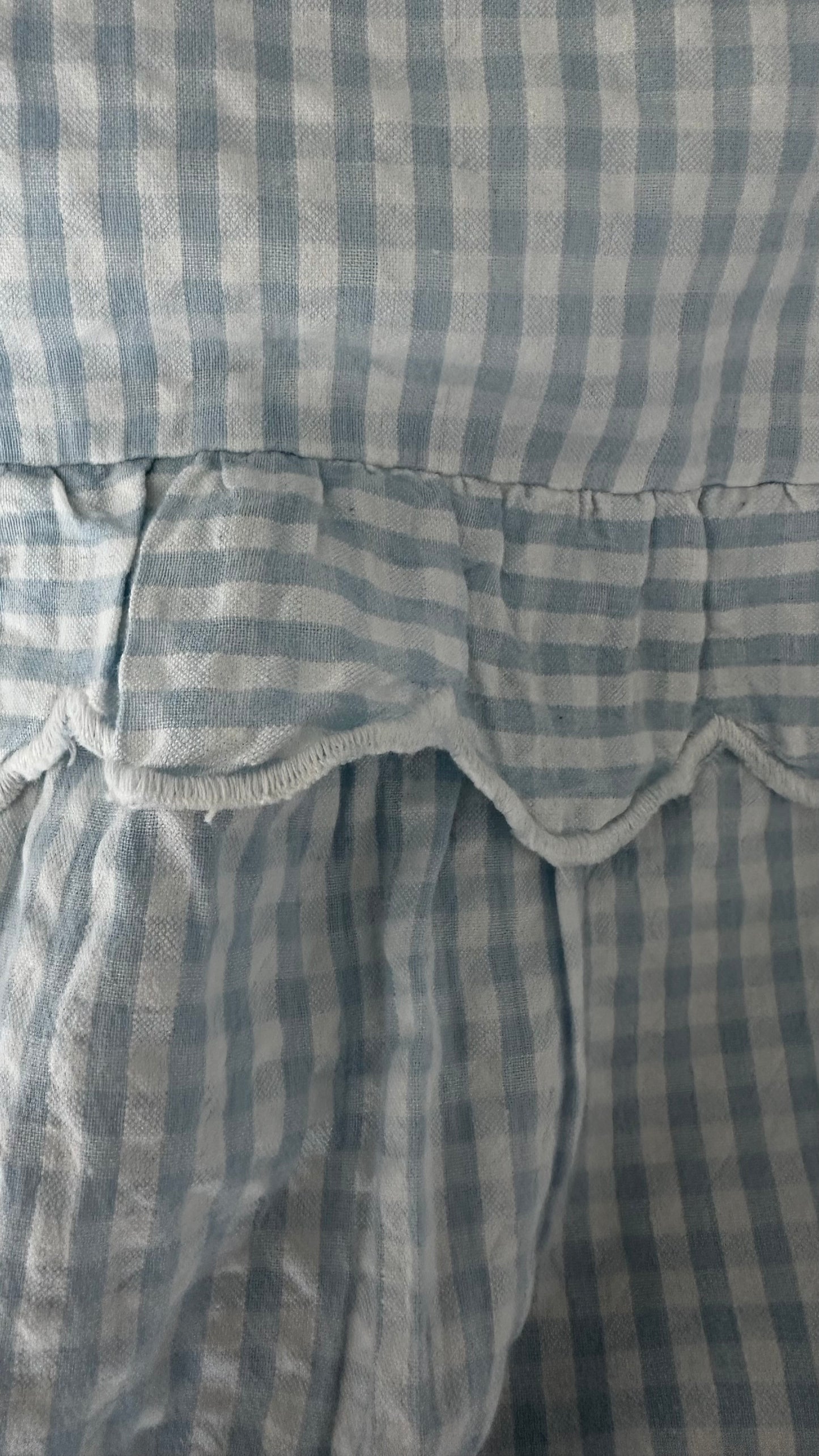 YAS light blue white gingham check long sun dress large UK 12-14