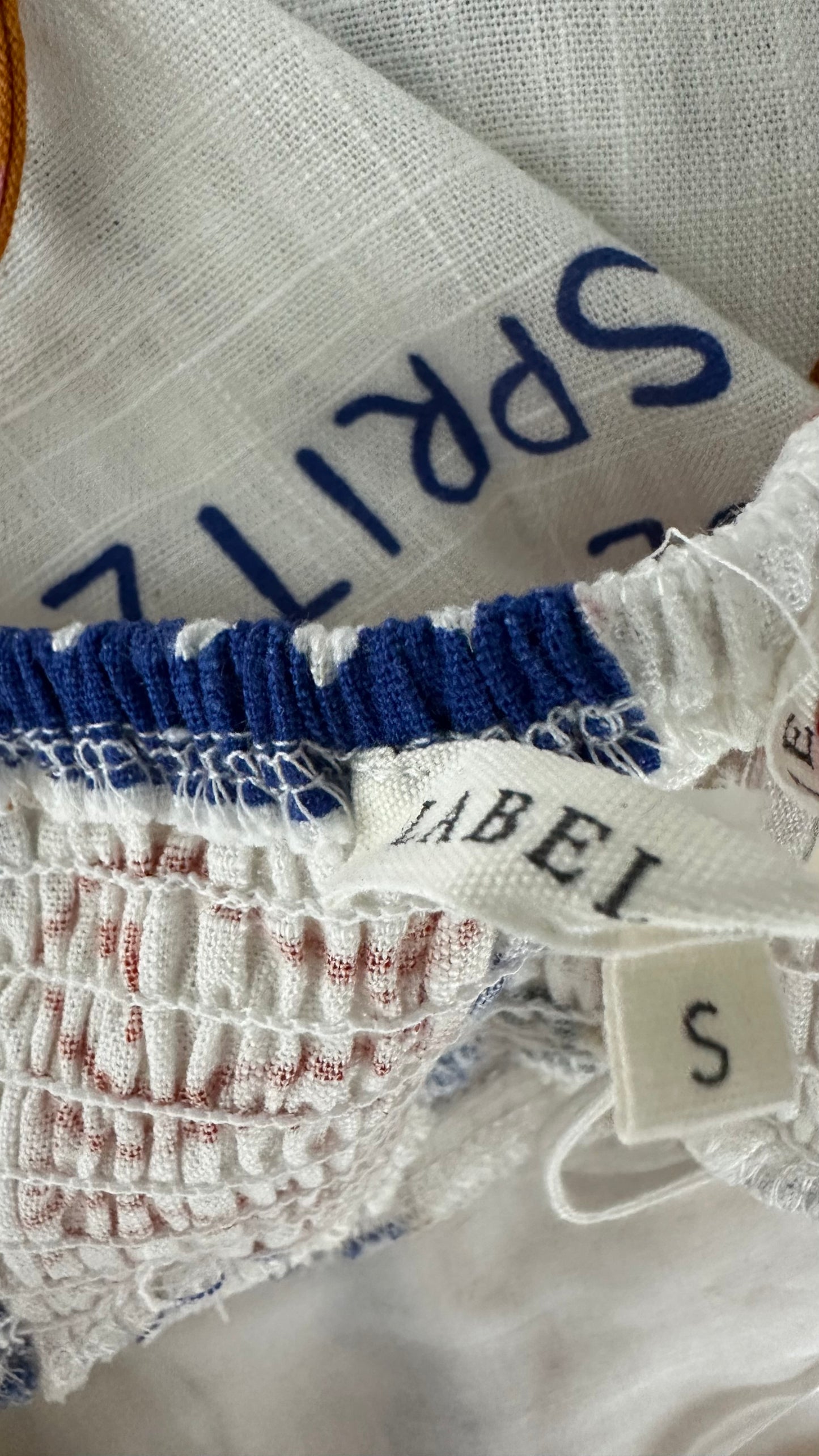 Label of Love white linen maxi dress midi holiday small UK 8-10 Italian fish print