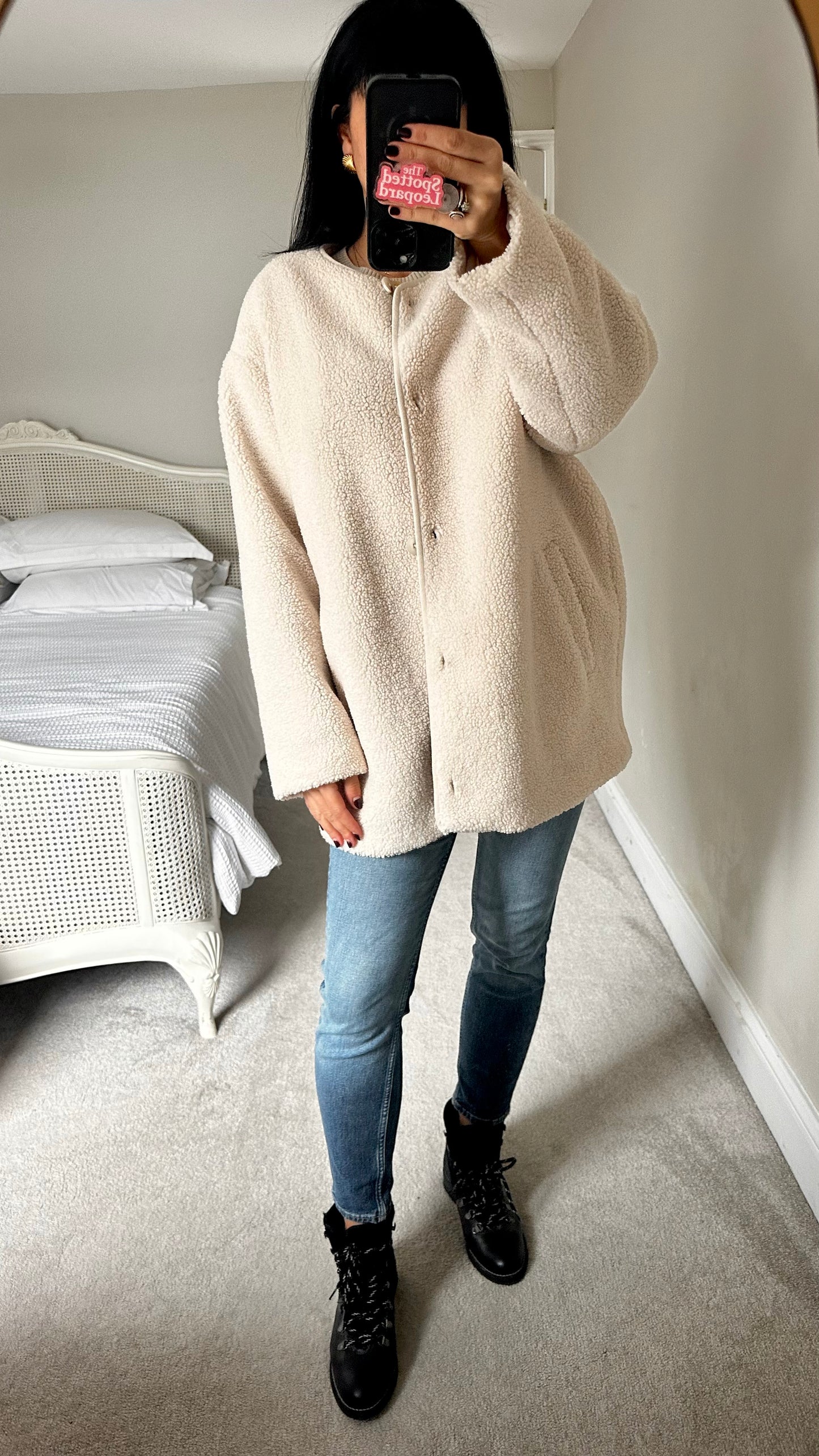 Nobody’s Child cream teddy Borg coat jacket medium UK 12-14 new