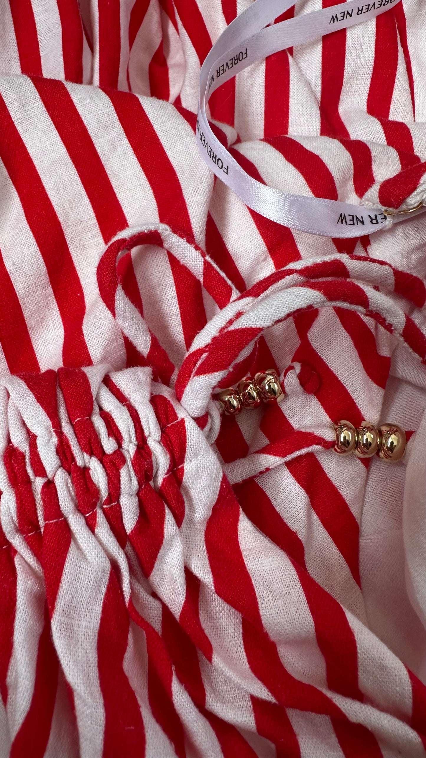Ro & Zo red white stripe one shoulder maxi long dress medium UK 12 vgc holiday linen blend