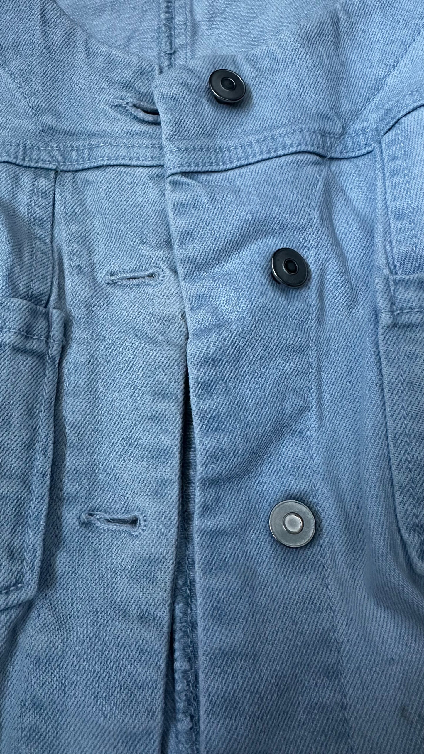 La Redoute light blue denim jumpsuit boilersuit playsuit small UK 8 vgc petite