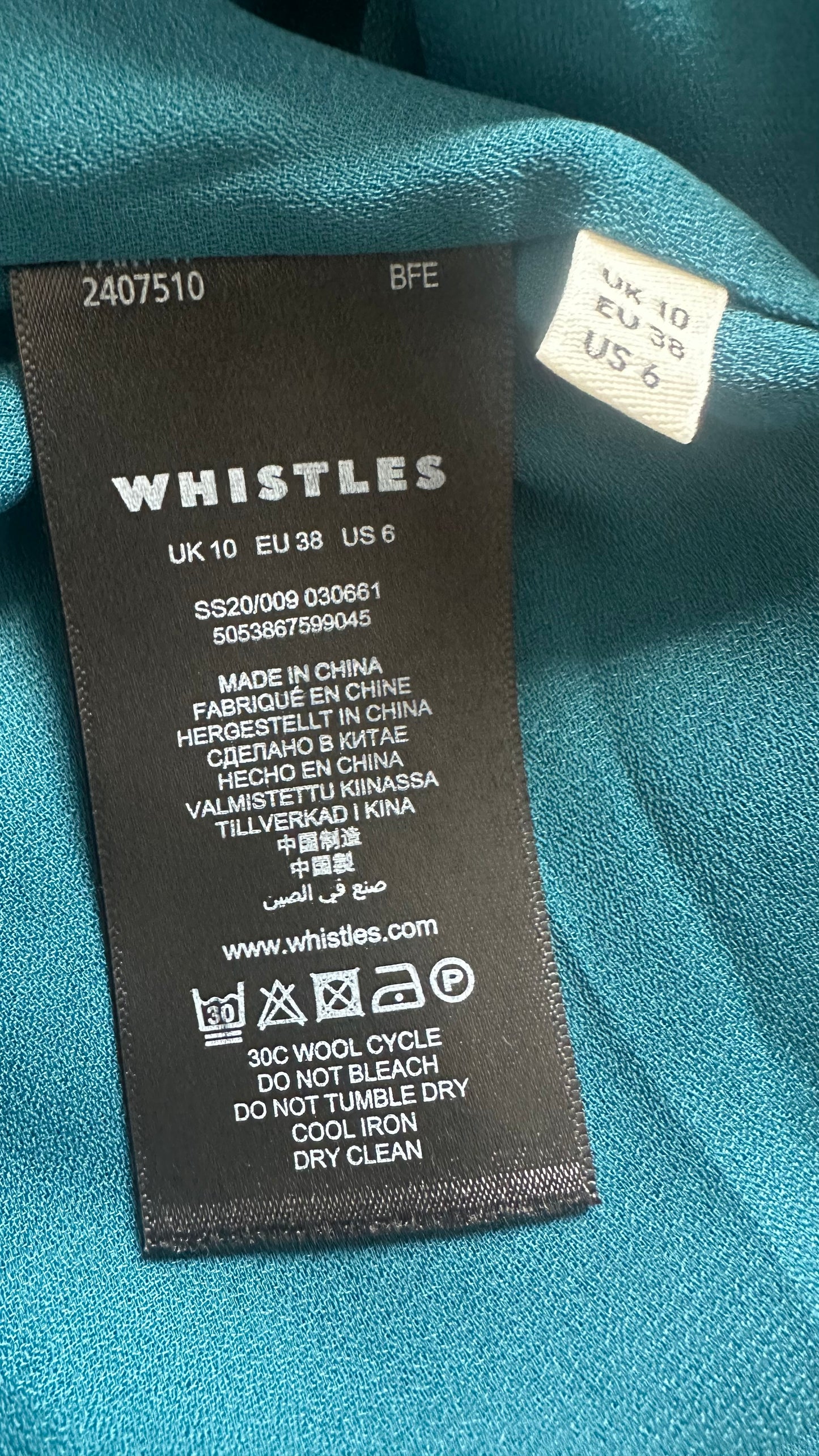 Whistle’s turquoise black animal print midi long skirt Medium UK 10 vgc event