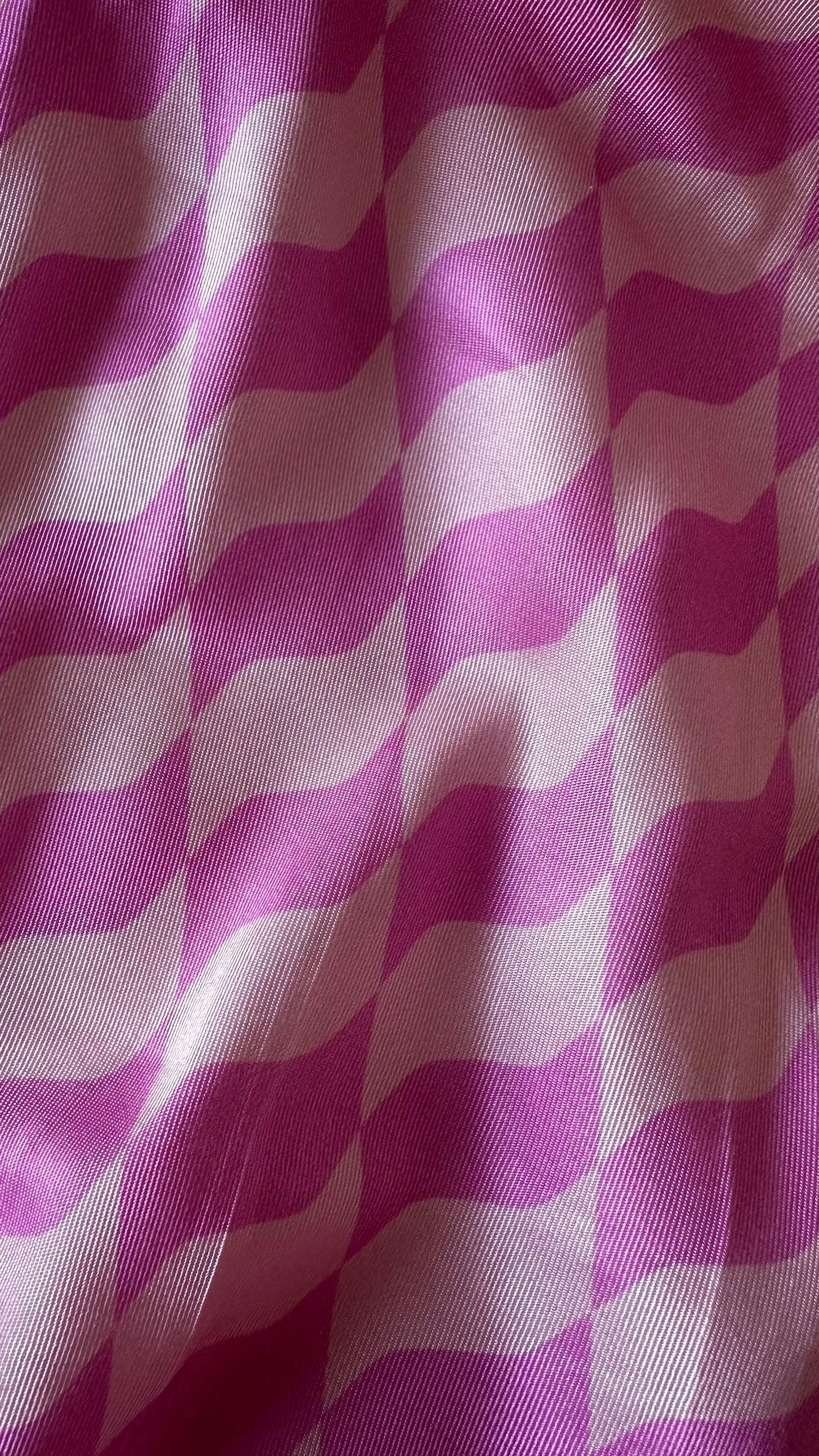 Kitri rose pink gingham check midi satin skirt small UK 8 new bnwt