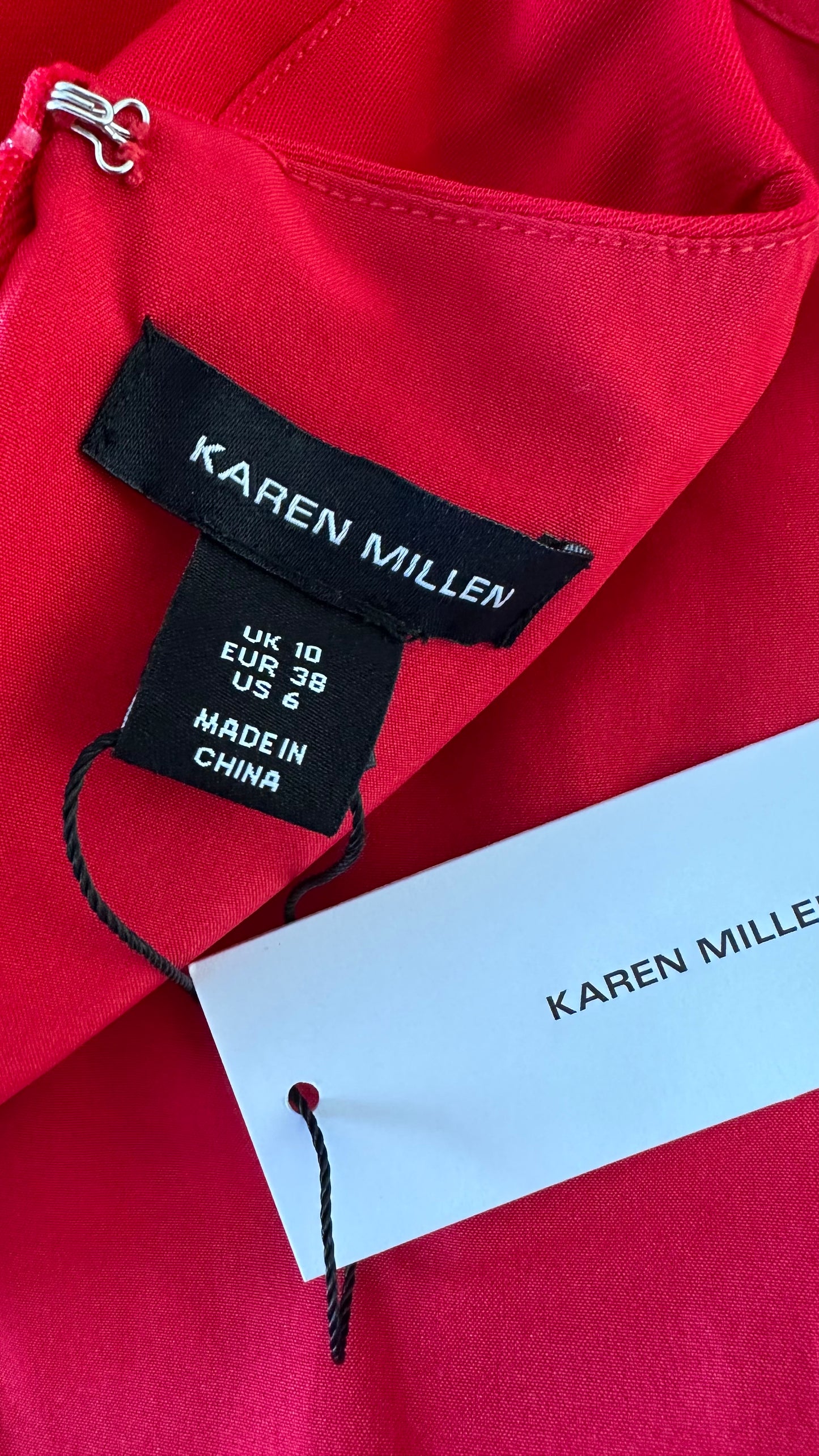 Karen Millen red maxi ball gown event Christmas dress medium UK 10 new bnwt