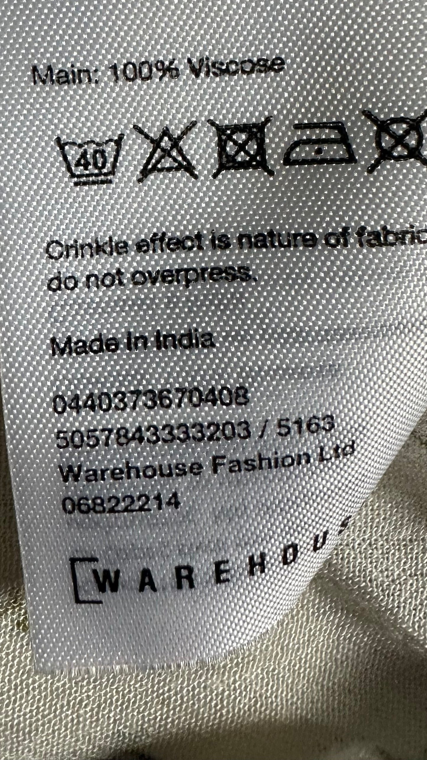 Warehouse white blue floral ditsy midi maxi long dress extra small medium UK 6 12 vgc