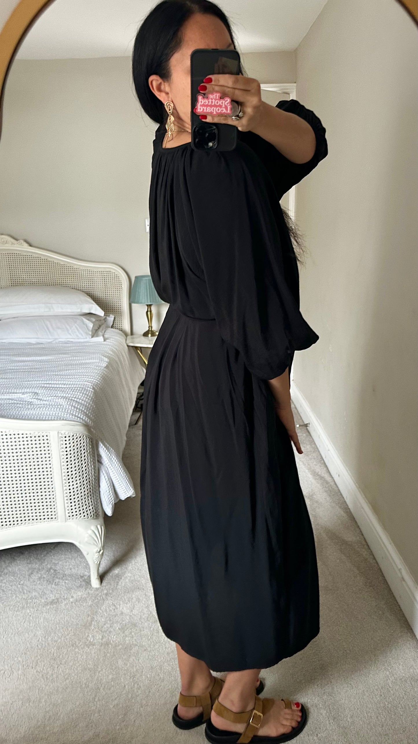 & other stories black button up oversized dress medium UK 12-14 vgc