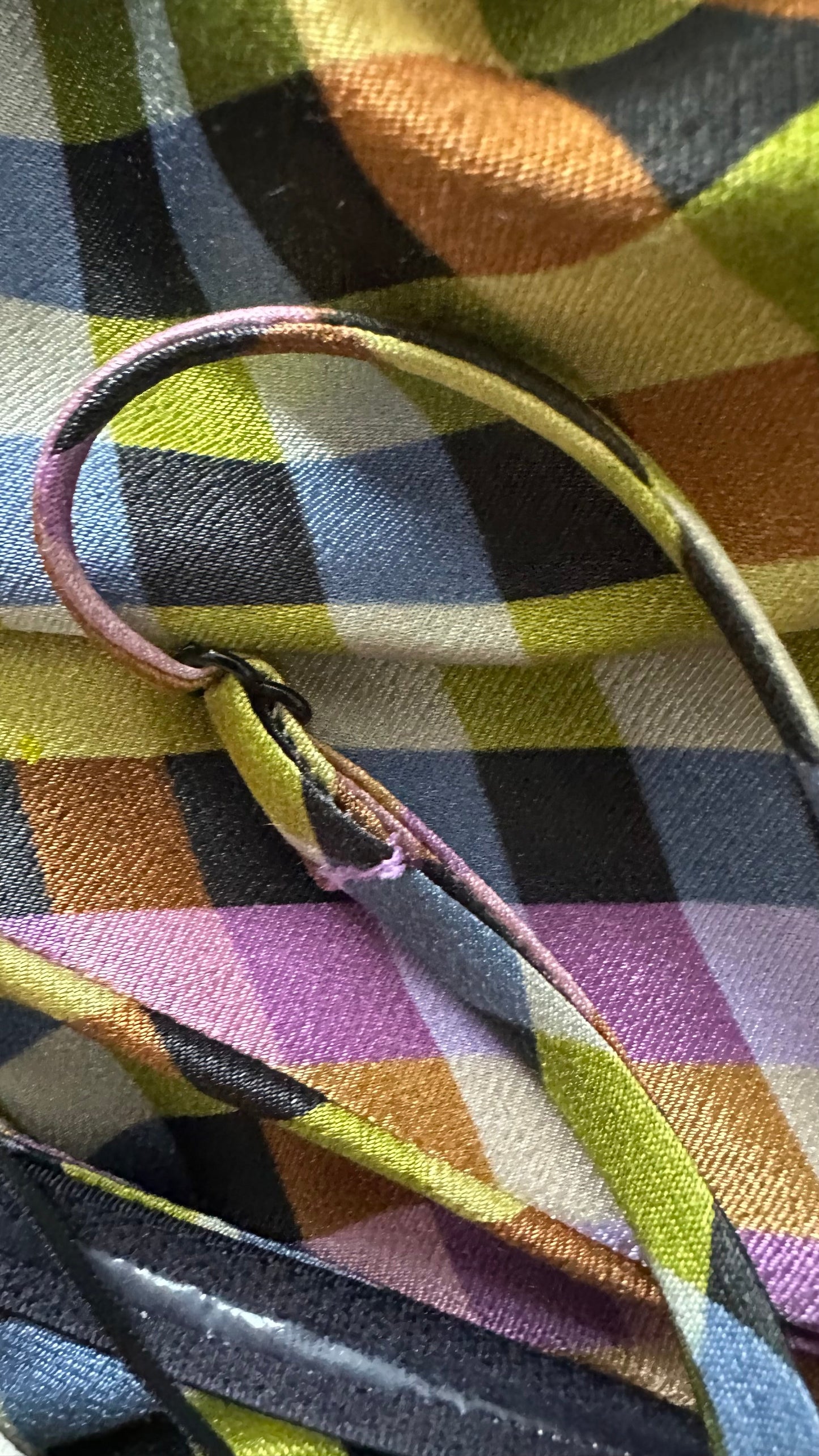 HUSH lilac green gingham check slip dress midi event maxi large UK 14 vgc