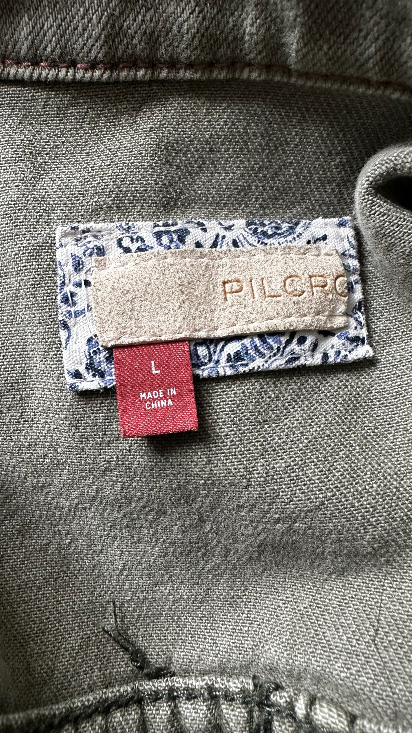 Pilcro @ Anthropologie khaki green shacket jacket large UK 12-14 vgc