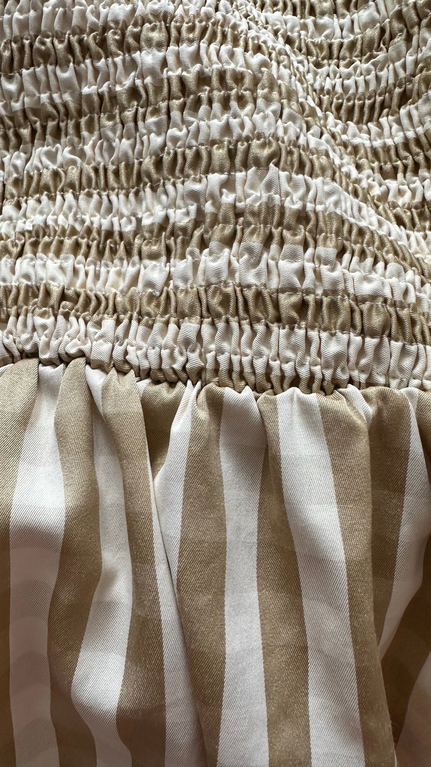 Warehouse cream taupe beige gingham check midi long dress small UK 10