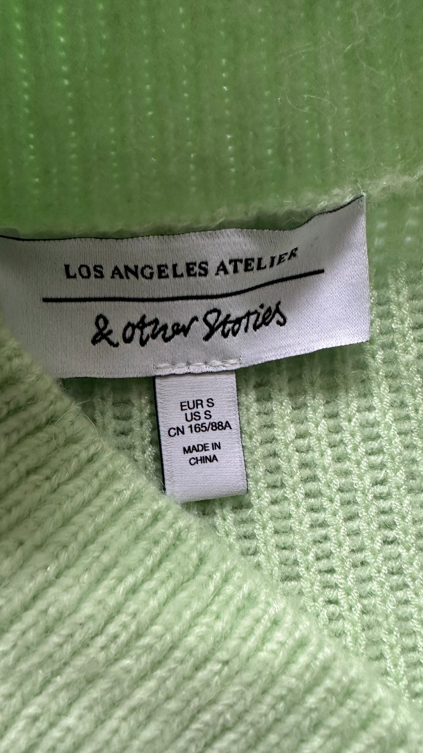 & other stories like green alpaca blend knitted cardigan small UK 8 vgc