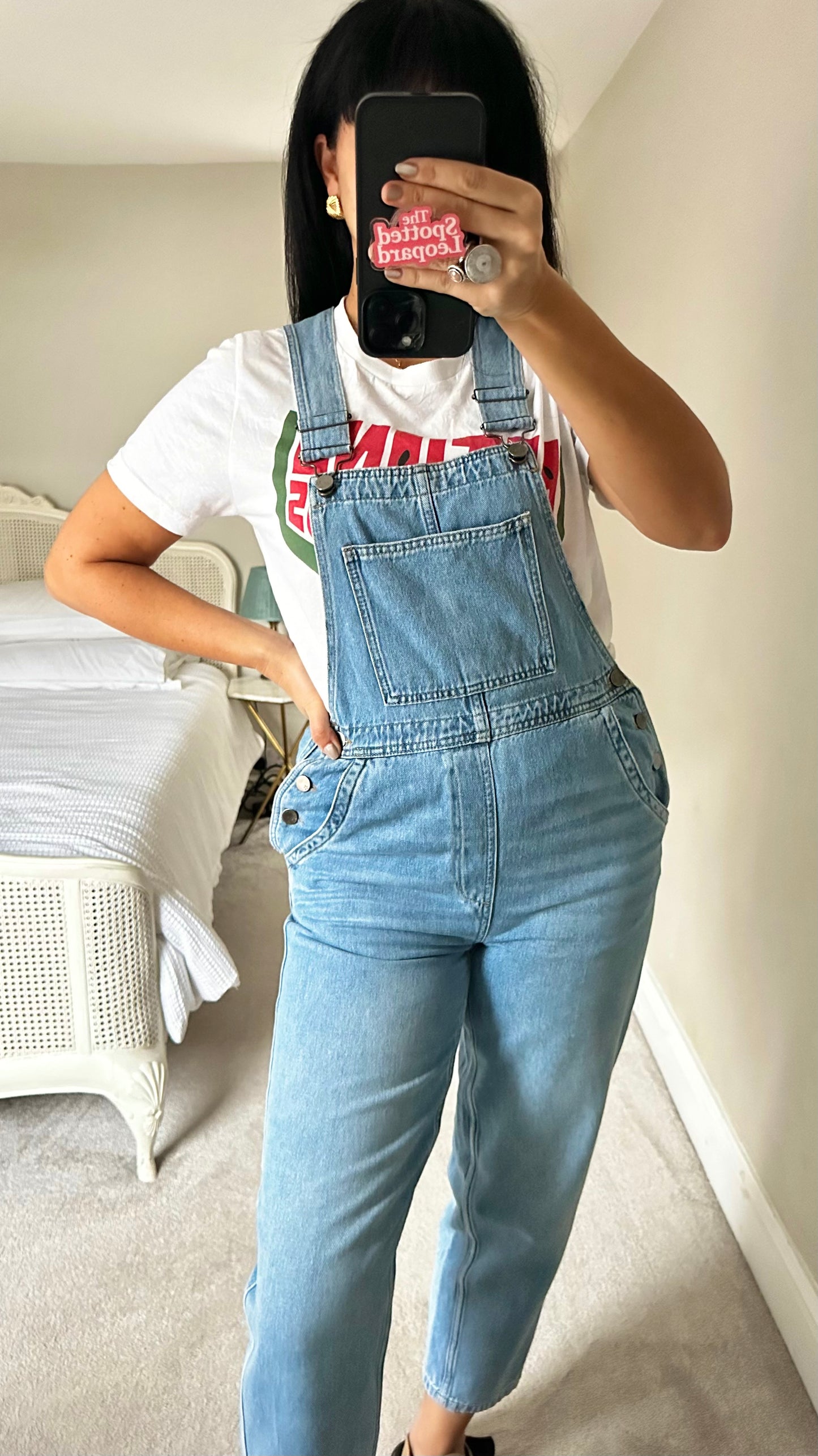 HUSH light blue denim jeans dungarees jumpsuit small UK 8 vgc