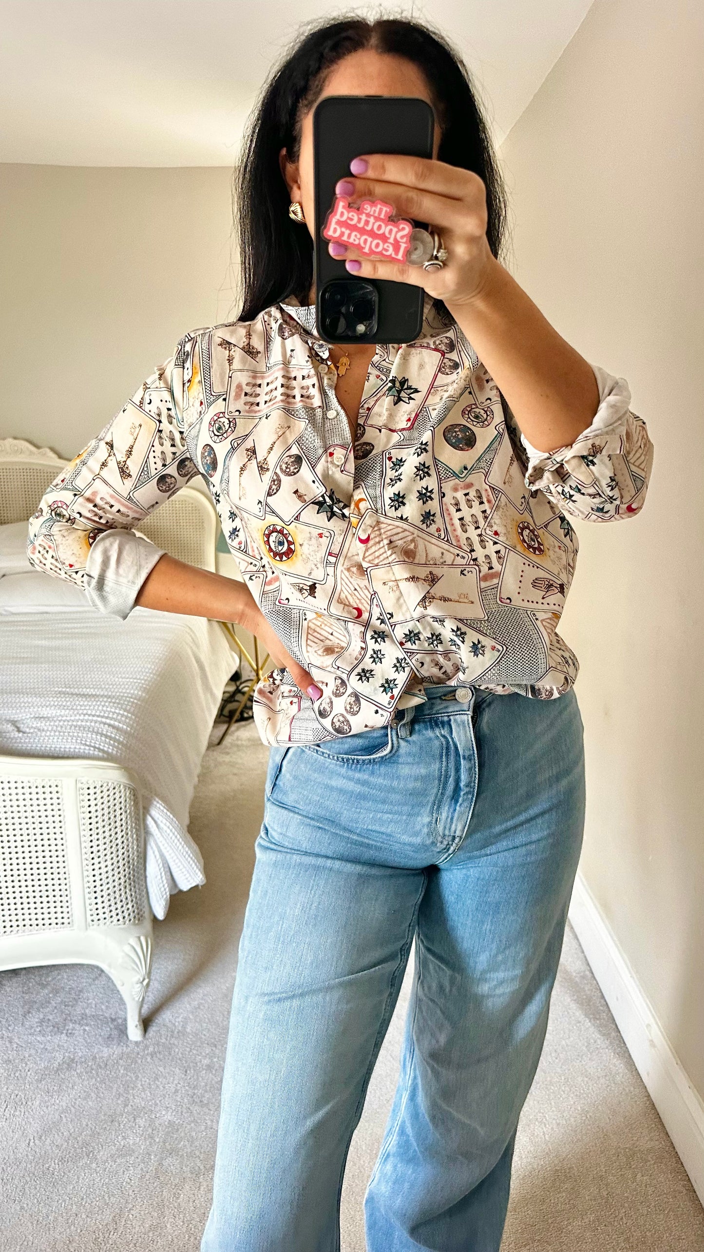 & other stories cards tarot cuff hand of Fatima mystic shirt top small UK 8-10 vgc