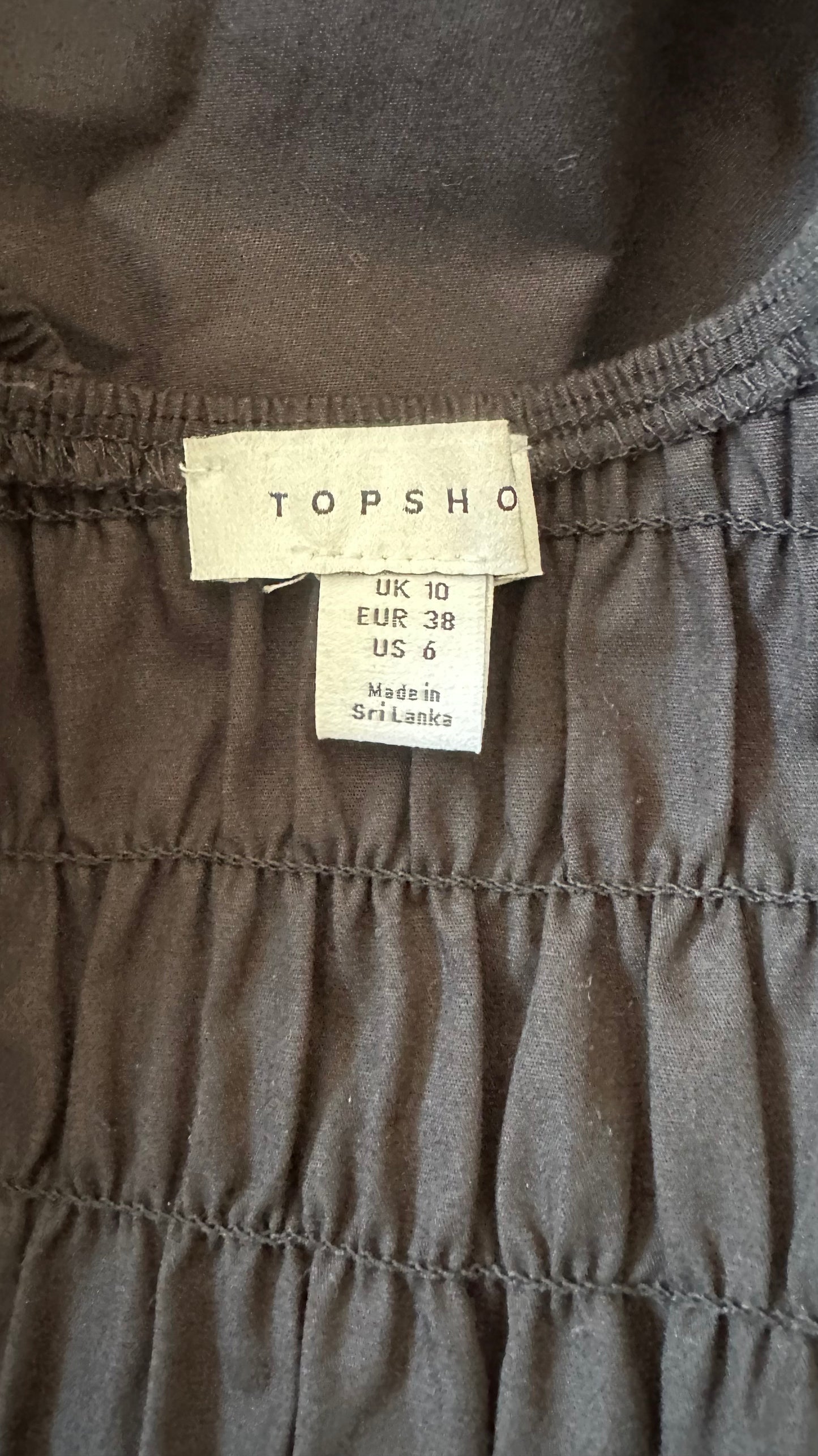 Topshop black cotton maxi dress medium large new bnwt UK 10 12 14