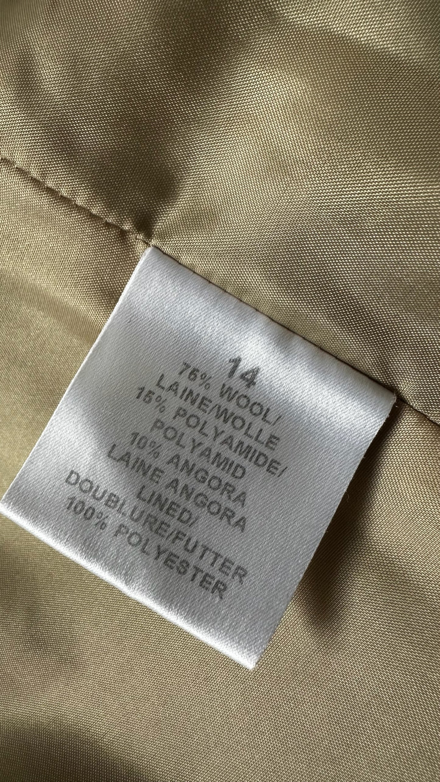 Windsmoor beige angora wool blend vintage coat extra large UK 14 vgc
