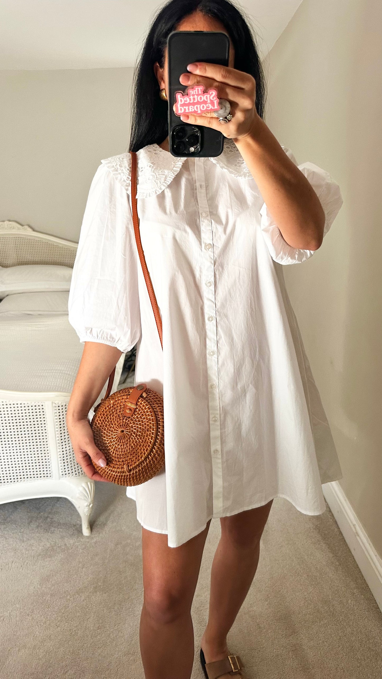Nobody’s Child white cotton shirt mini dress small UK 10 vgc holiday