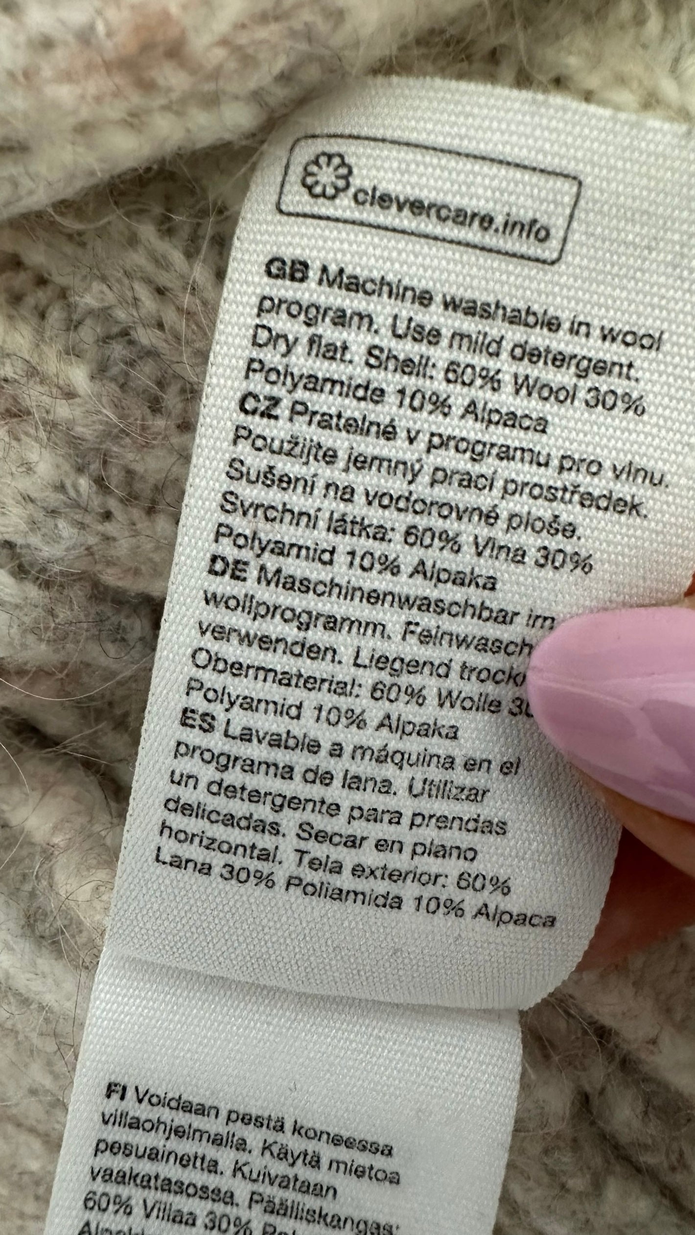 &Other stories grey pink multicoloured alpaca blend knitted cardigan small medium SM UK 8-10