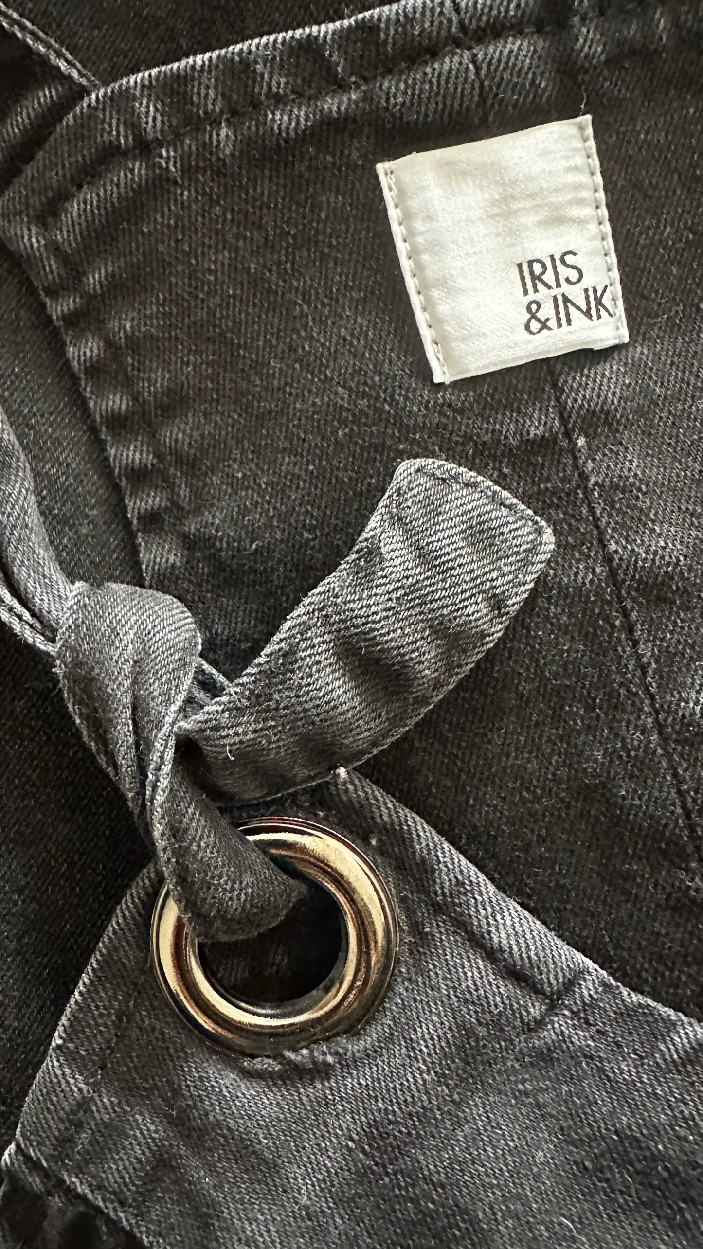 Iris & Ink @ Net-A-Porter black denim dungarees jumpsuit medium UK 12 vgc