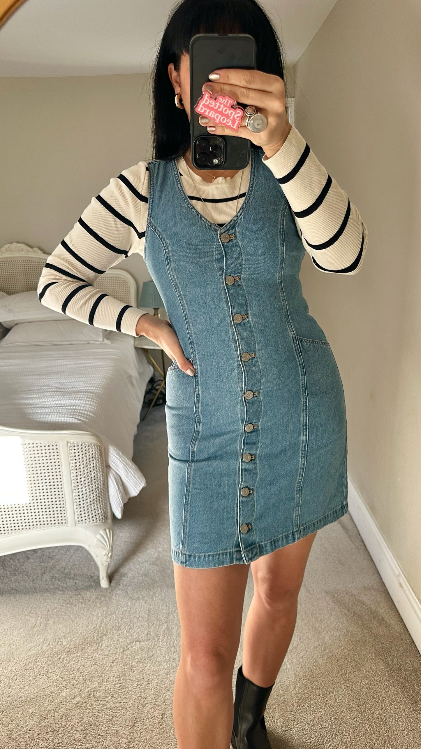 Levis button up denim mini dress small UK 8 vgc