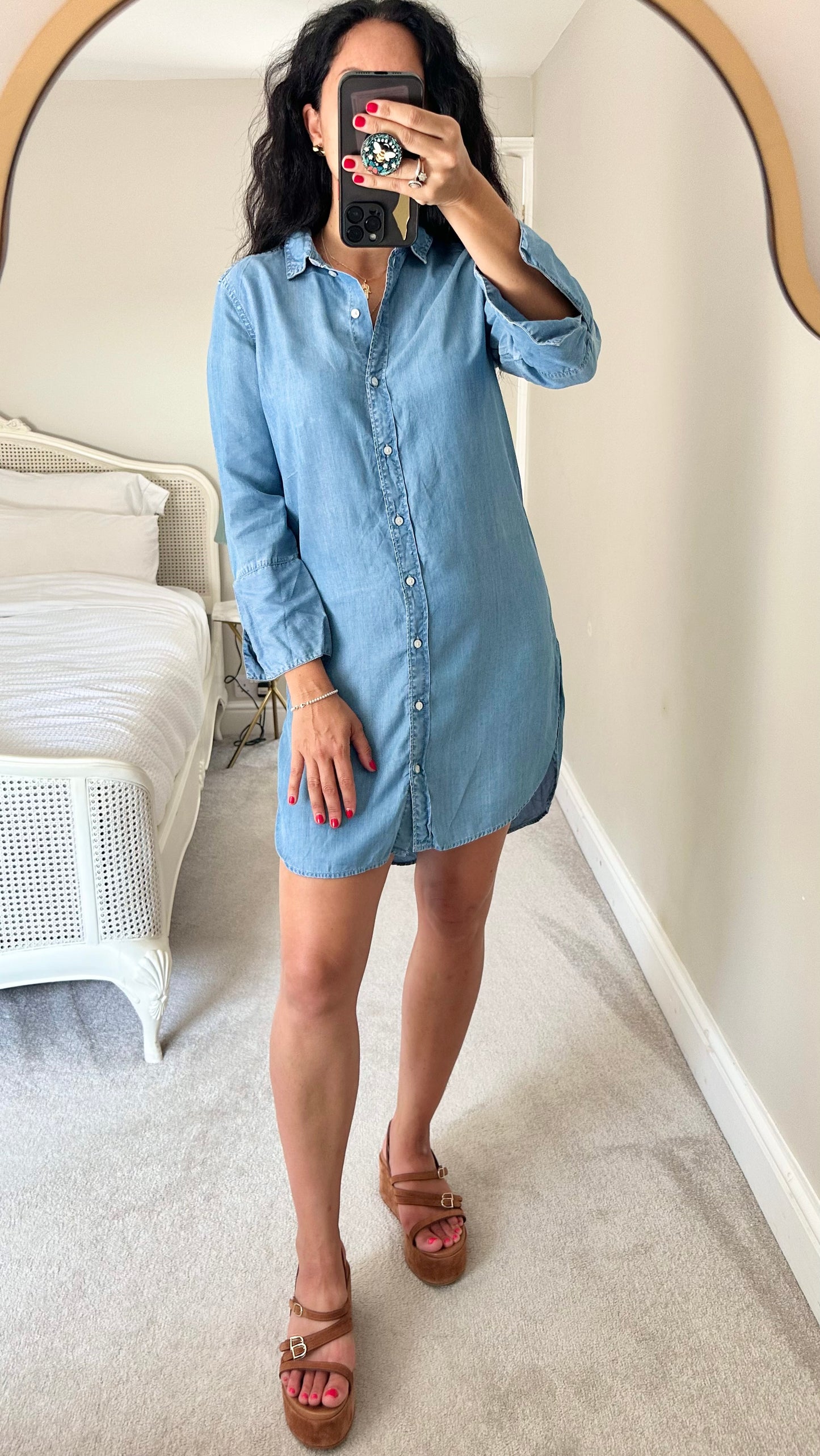 Selected Femme @ Anthropologie light blue denim shirt dress small UK 8 vgc