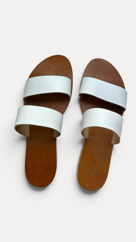 & other stories white cream leather sliders sandals flip flops shoes EU 40 / UK 7 new