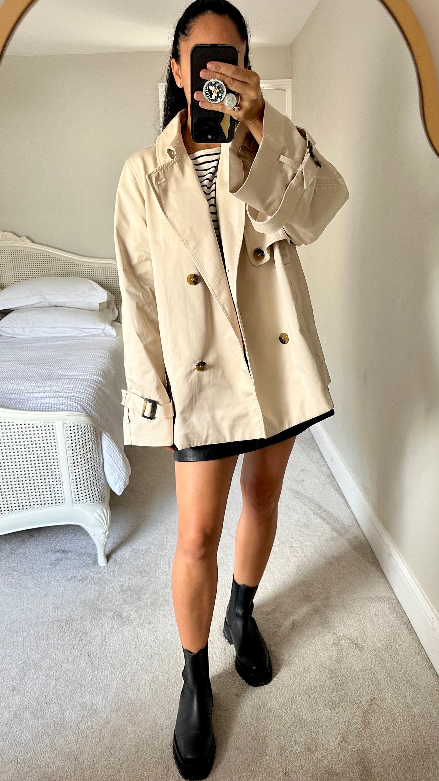 & other stories beige cream trench coat mac jacket extra large UK 14 new bnwot w25