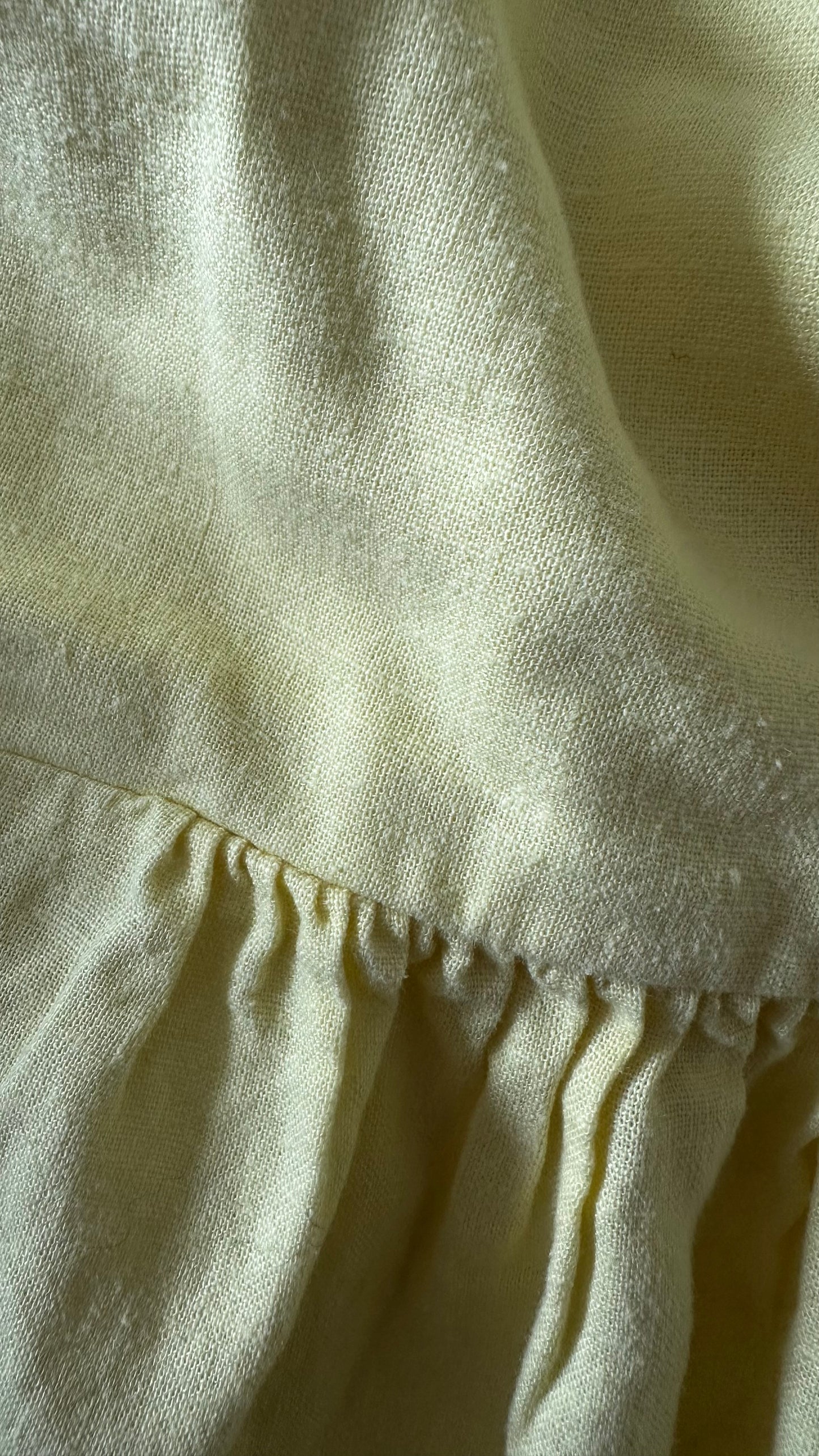 Oliver Bonas yellow lemon linen blend maxi holiday dress long small UK 10 vgc