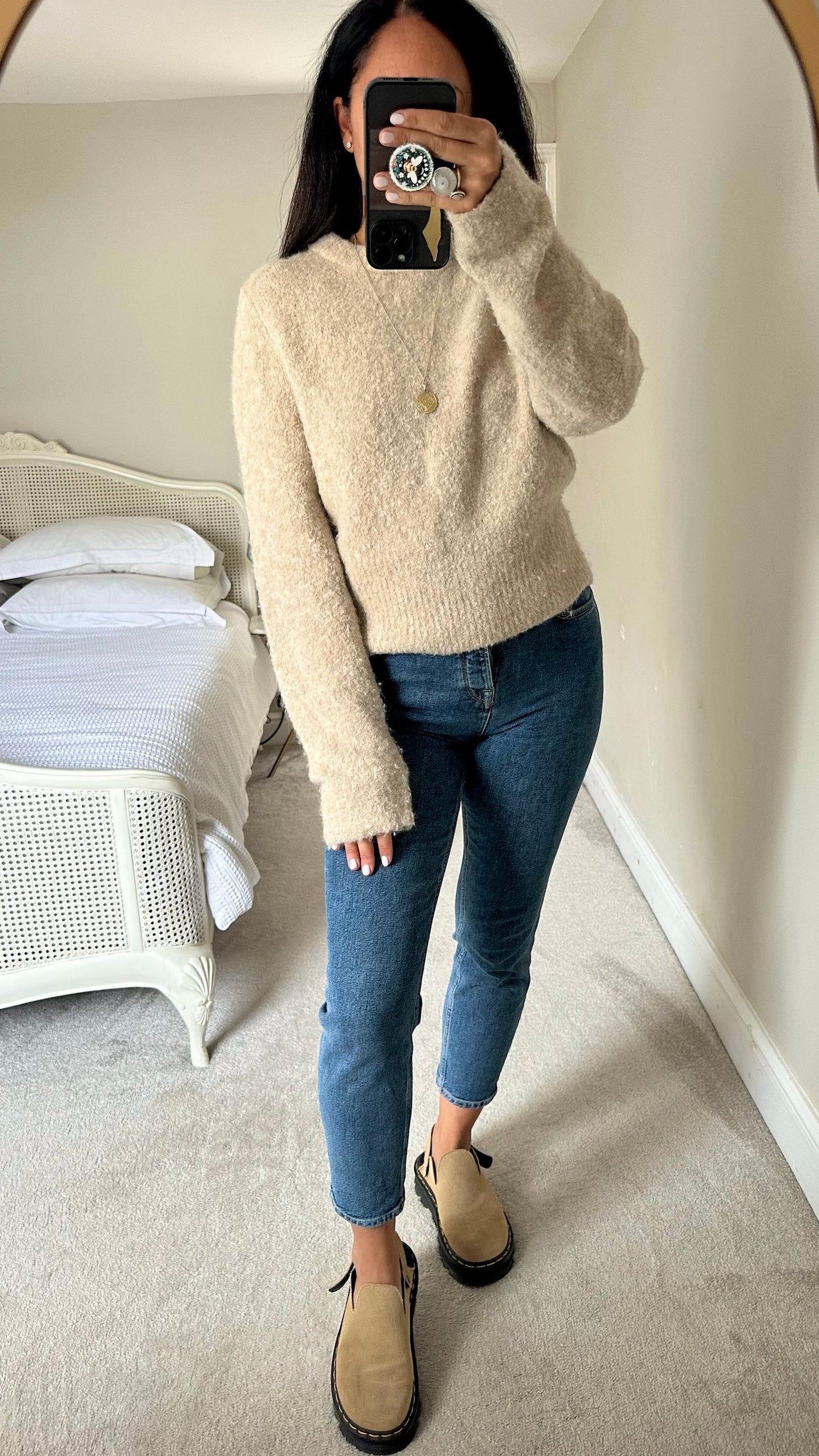 & other stories beige cream alpaca blend knitted wool jumper medium UK 10-12 vgc w25