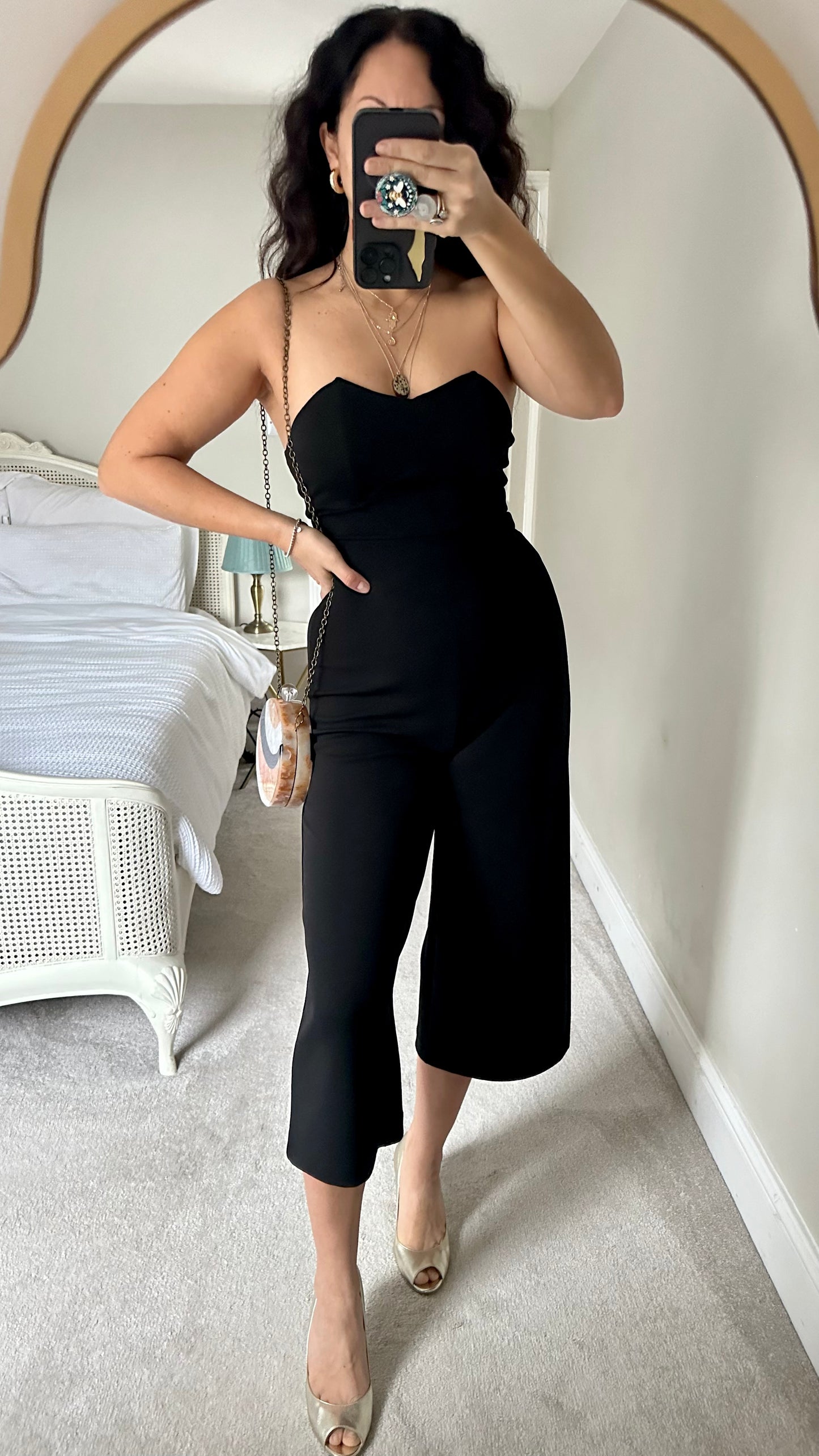 Zara black corset style jumpsuit Christmas event small UK 8 vgc