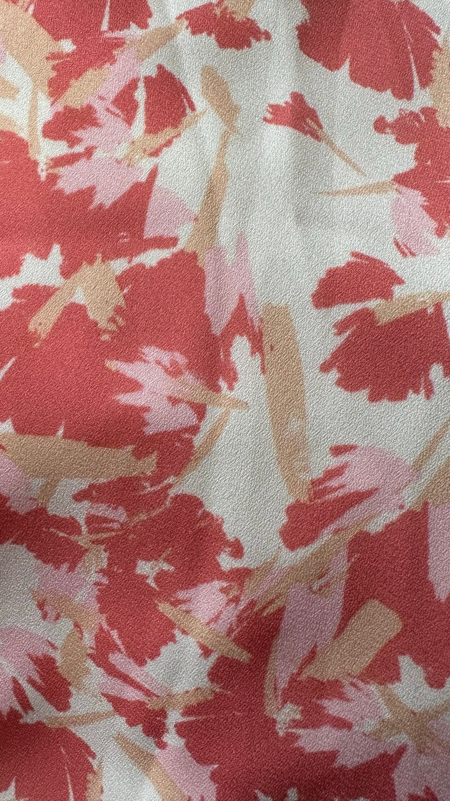 Iris & Ink @ Net-a-Porter coral apricot cream leaf print maxi dress wedding large L UK 12 vgc