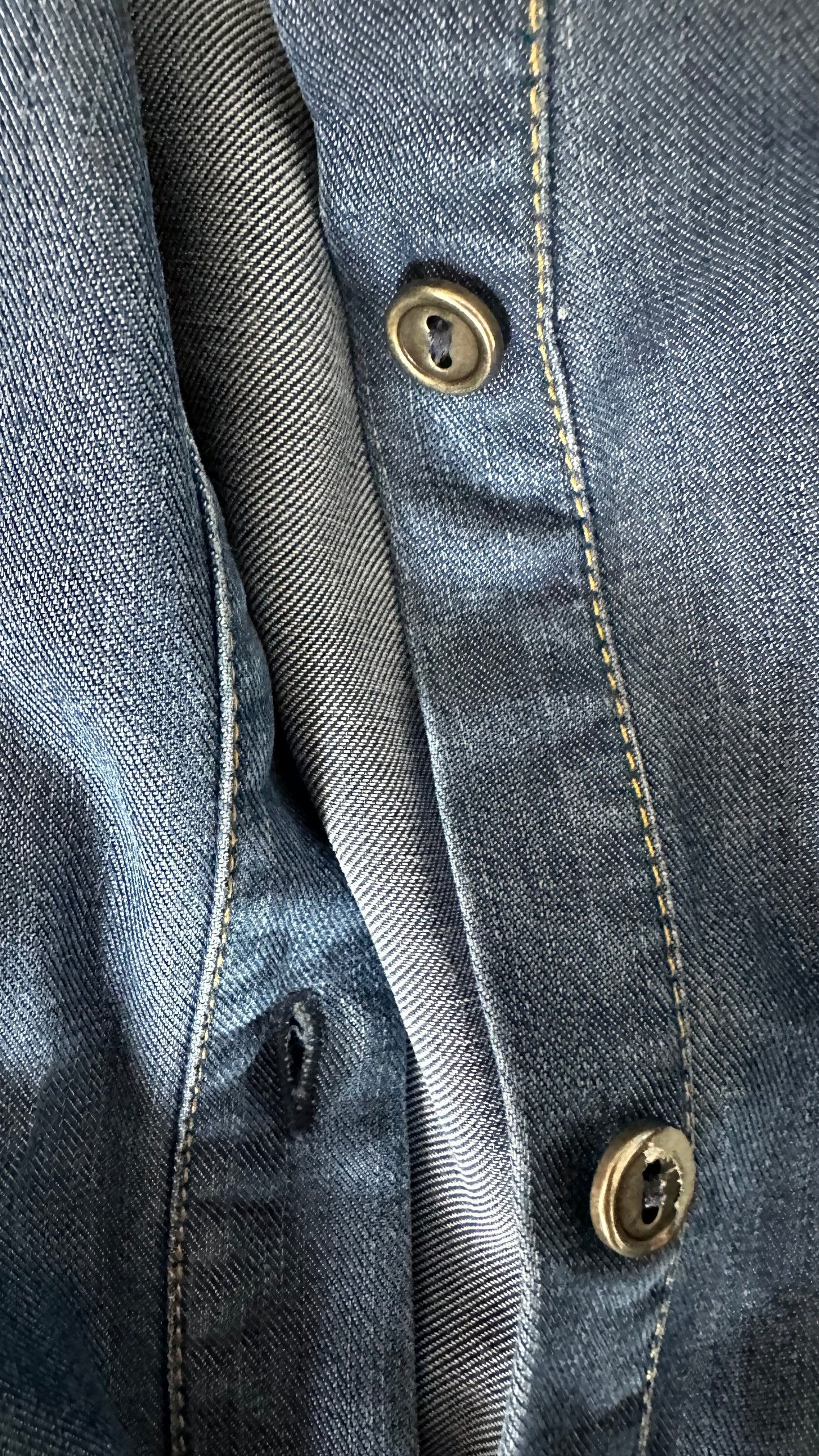 Oliver Bonas blue button up denim jean dress small UK 10 vgc