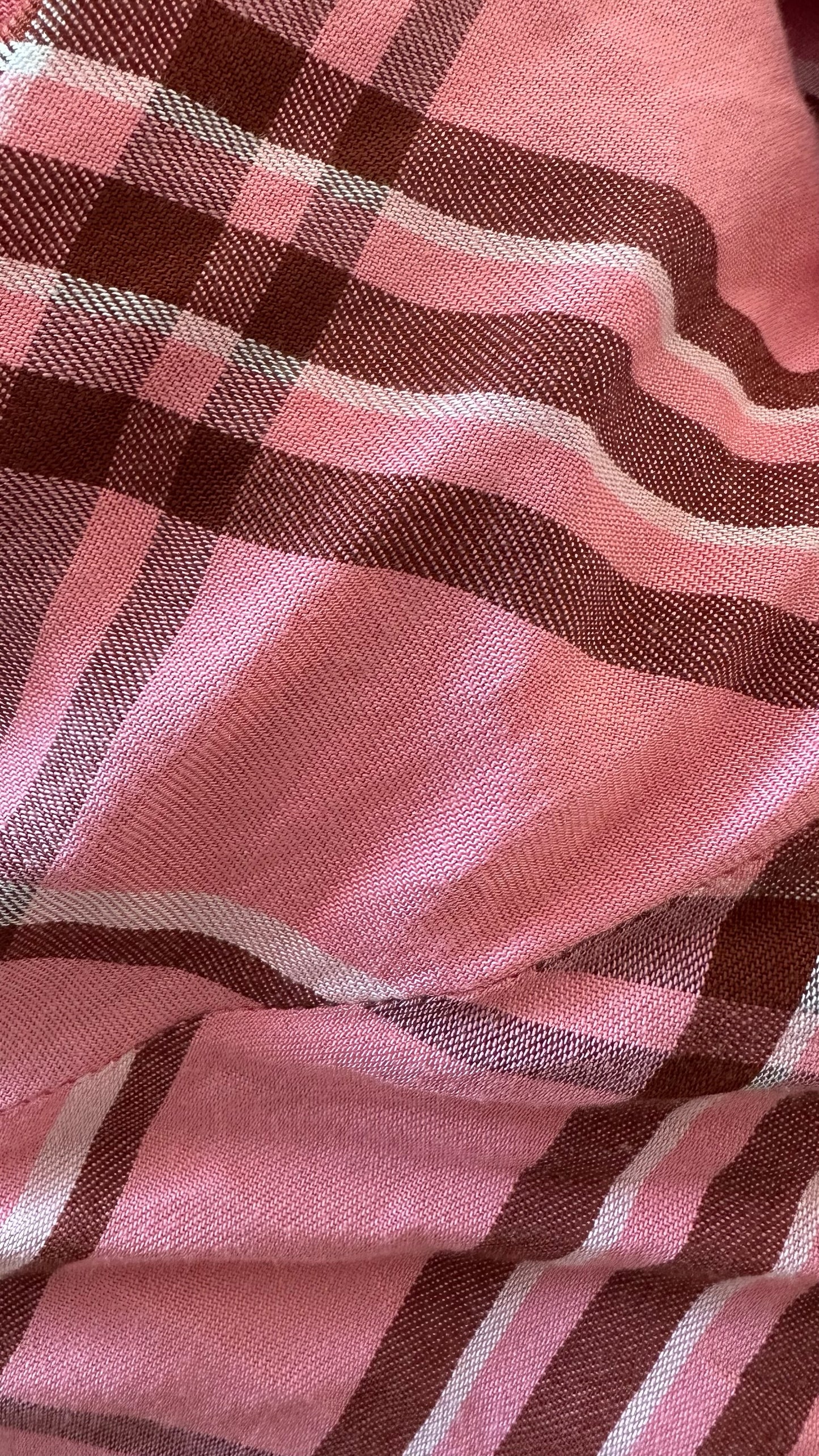 Kitri pink brown gingham event dress medium UK 10 vgc