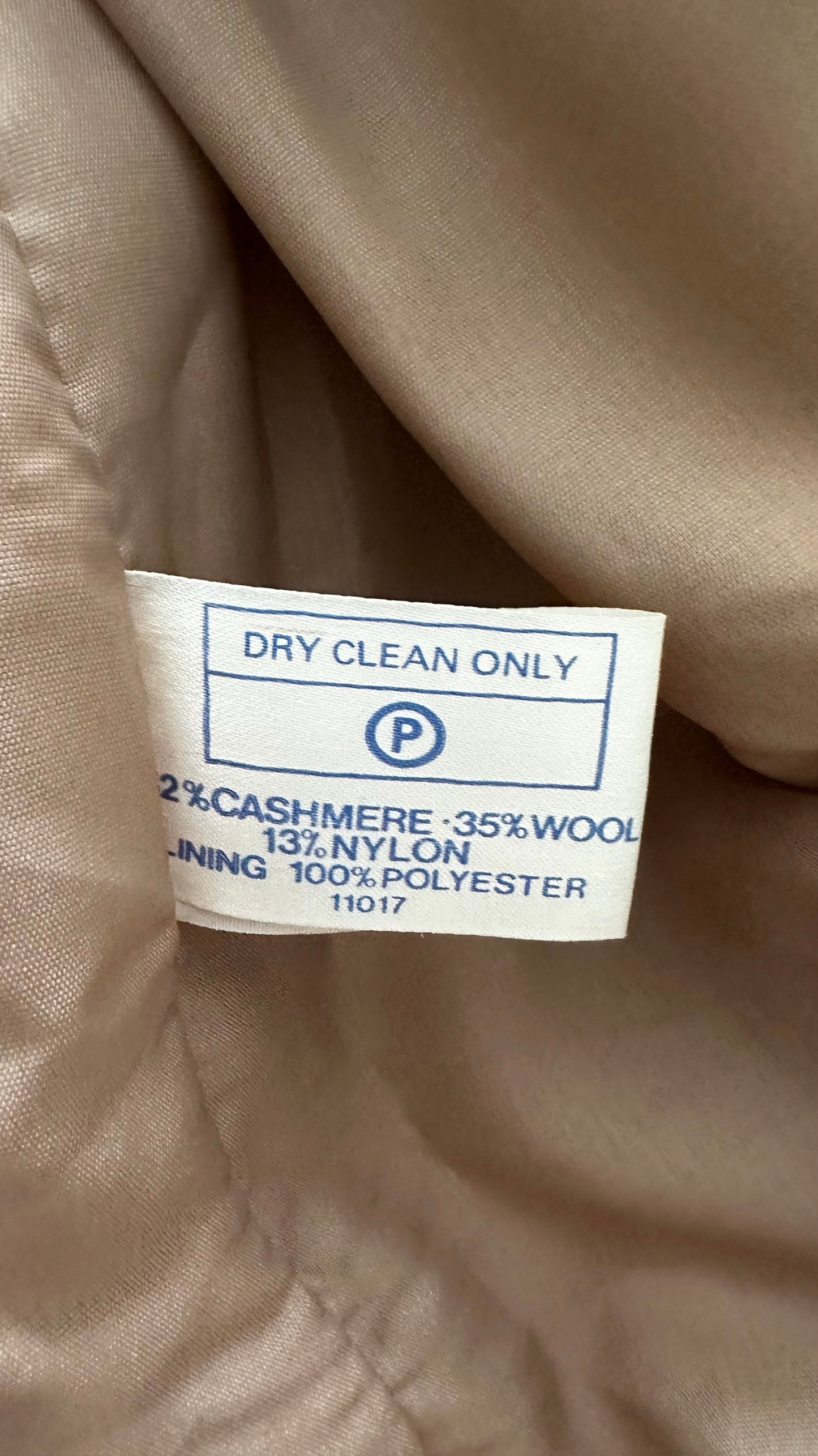 Vintage camel tan cashmere wool blend formal coat medium large ML UK 10-12 excellent used condition