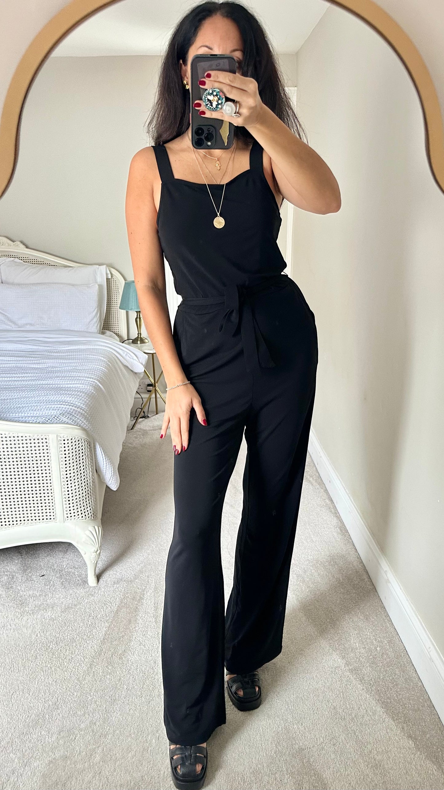 & other stories black wise leg tall jumpsuit new bnwt large UK 12