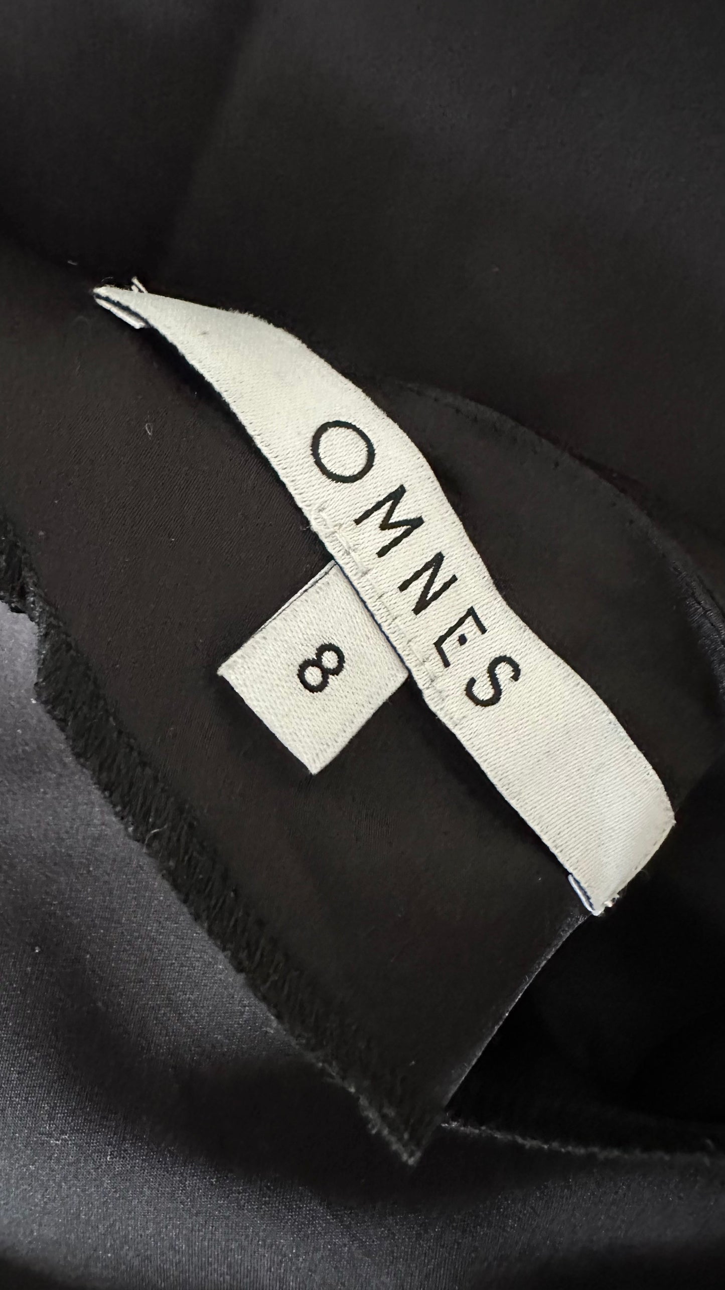 Omnes black one shoulder midi long dress small UK 8 vgc event