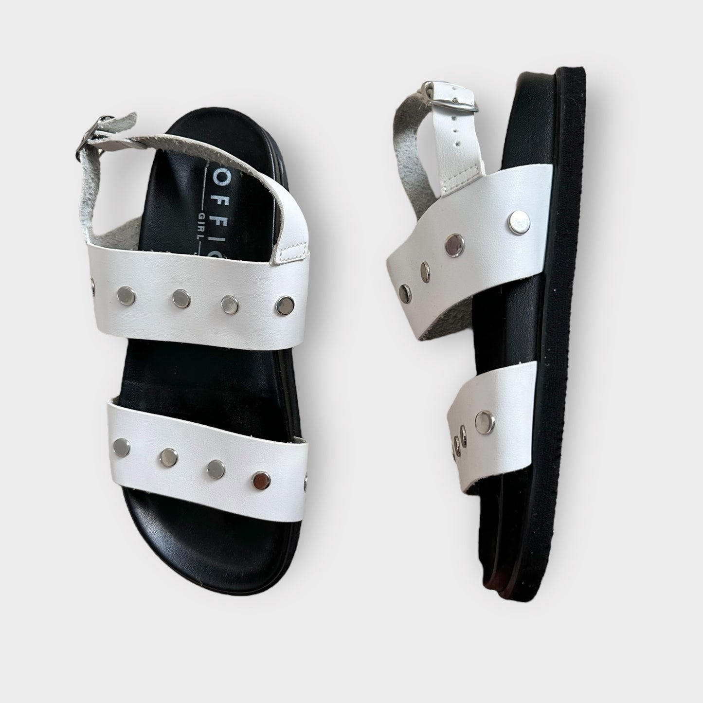 Office white studded sliders sandals EU 38 UK 5 new bnwot