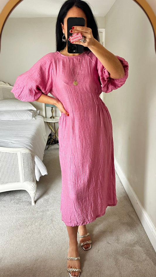 Primark Edit pink dusky midi long event dress medium UK 12 vgc