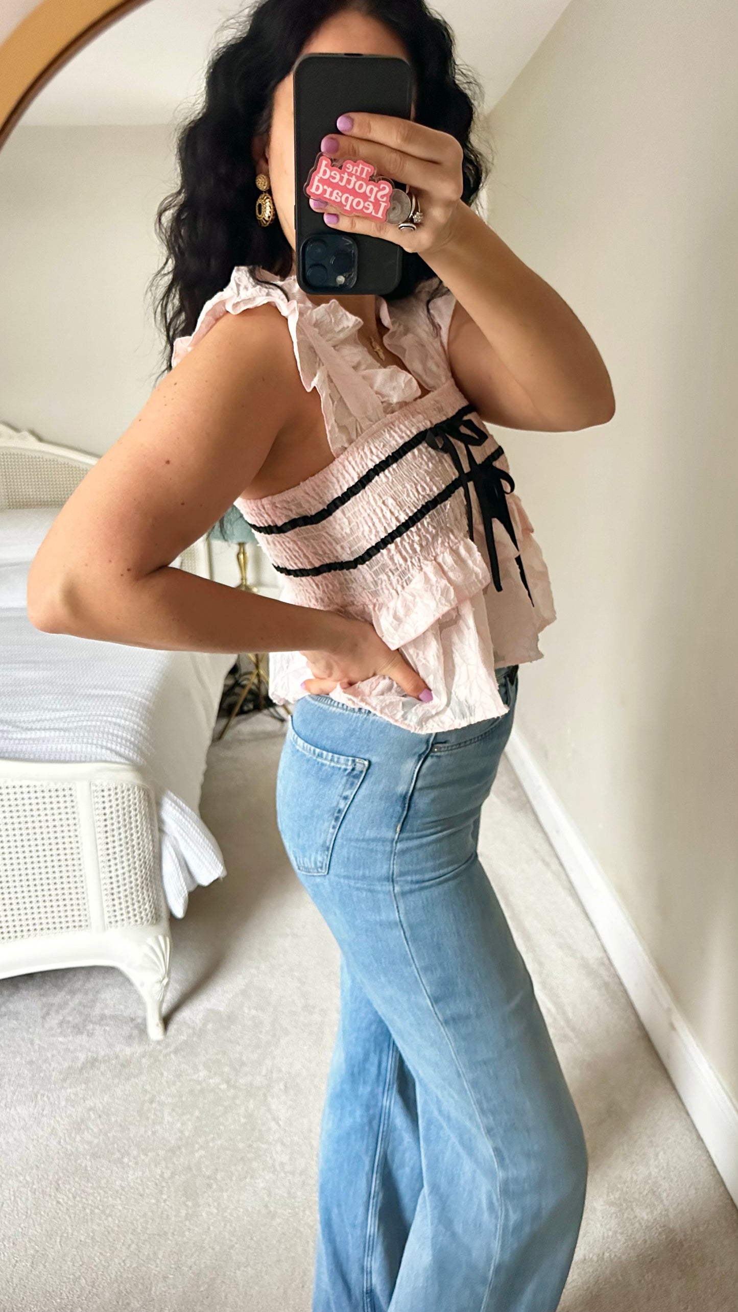 Sister Jane pink brocade rose top small UK 8-10 new bnwt