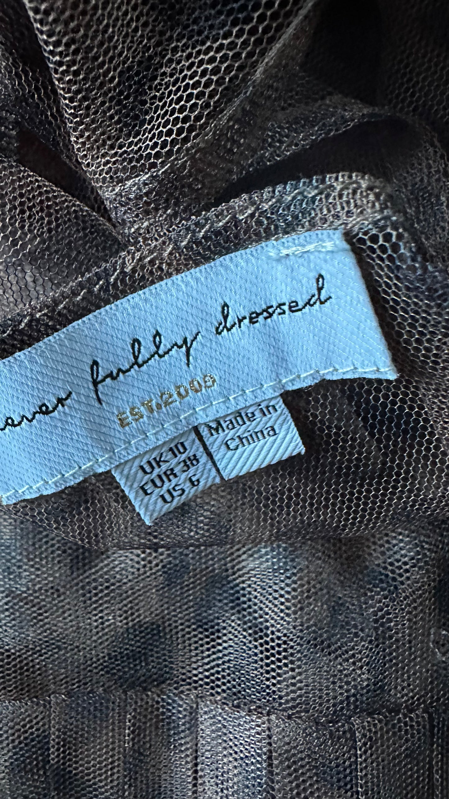 Never fully dressed brown black leopard print frill midi long dress small UK 10 vgc