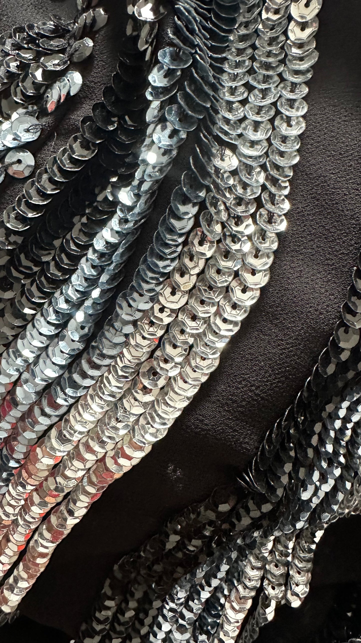 ASOS black silver stripe sequin Christmas top event large UK 12 vgc XMS25