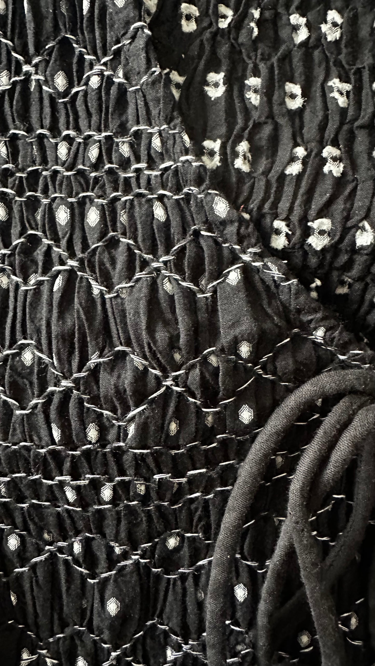 Oliver Bonas black white polka dot cotton maxi dress small UK 8-10 long vgc